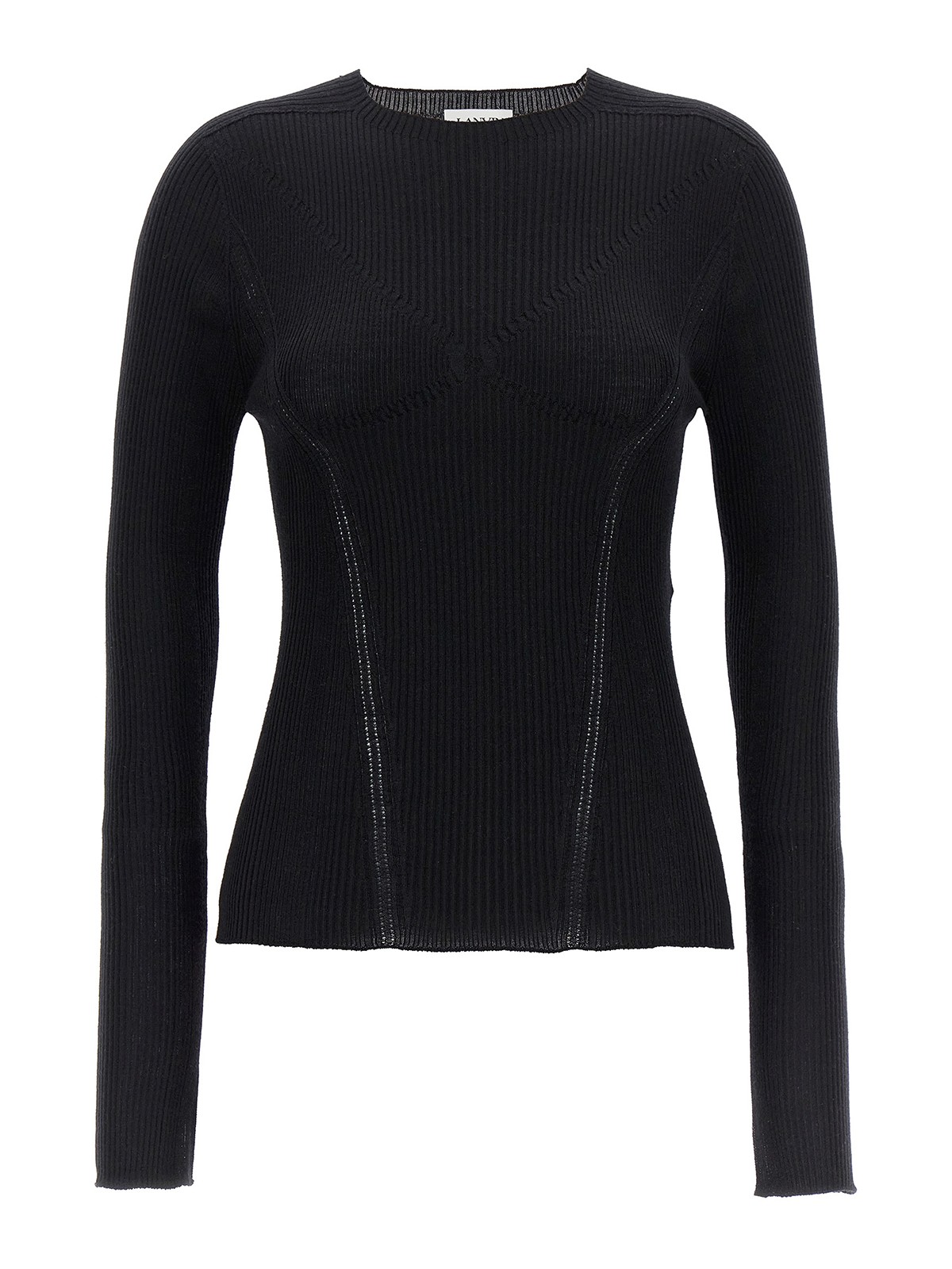 Lanvin Ribbed Sweater In Black