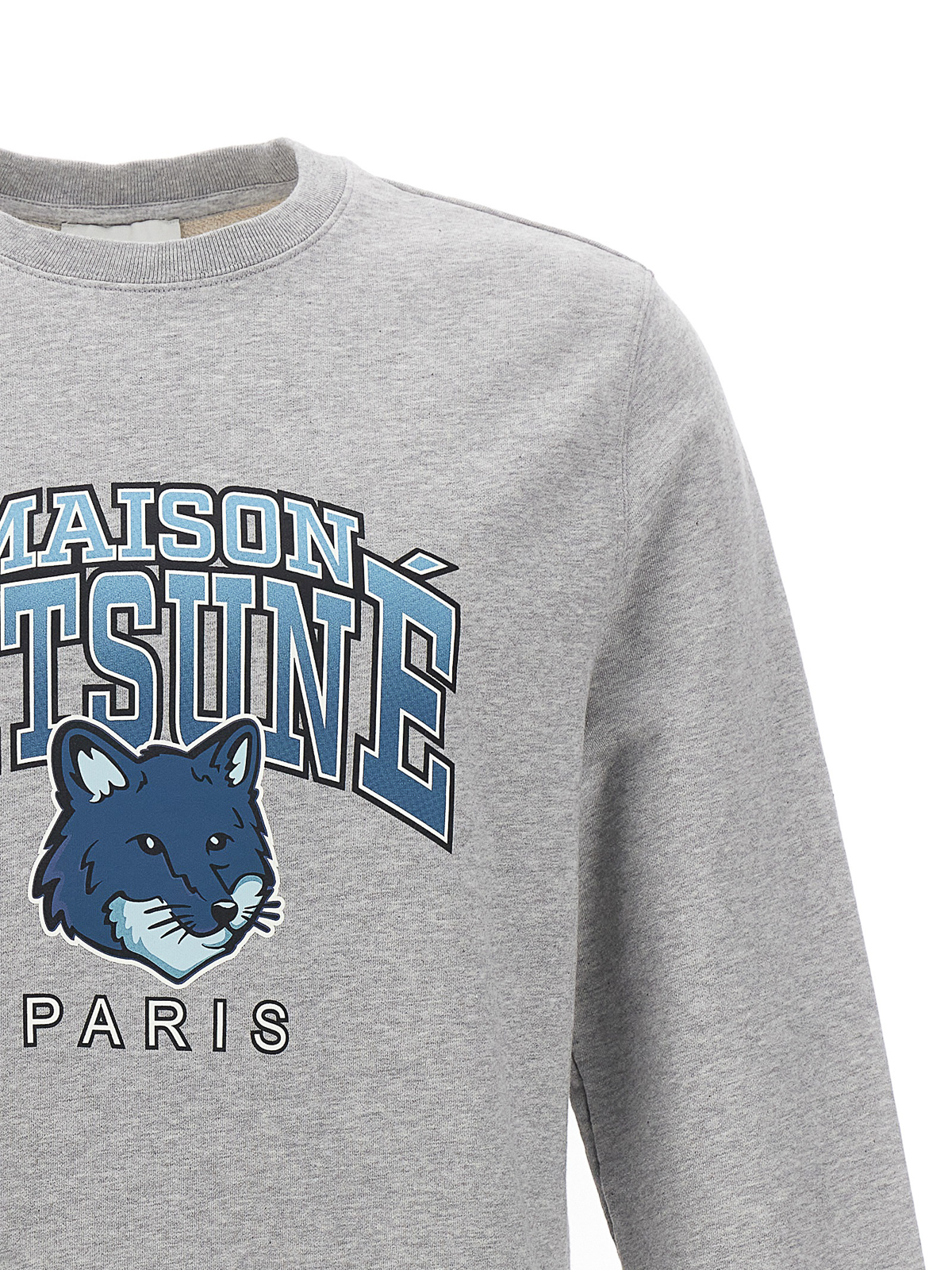 Shop Maison Kitsuné Campus Fox Sweatshirt In Grey