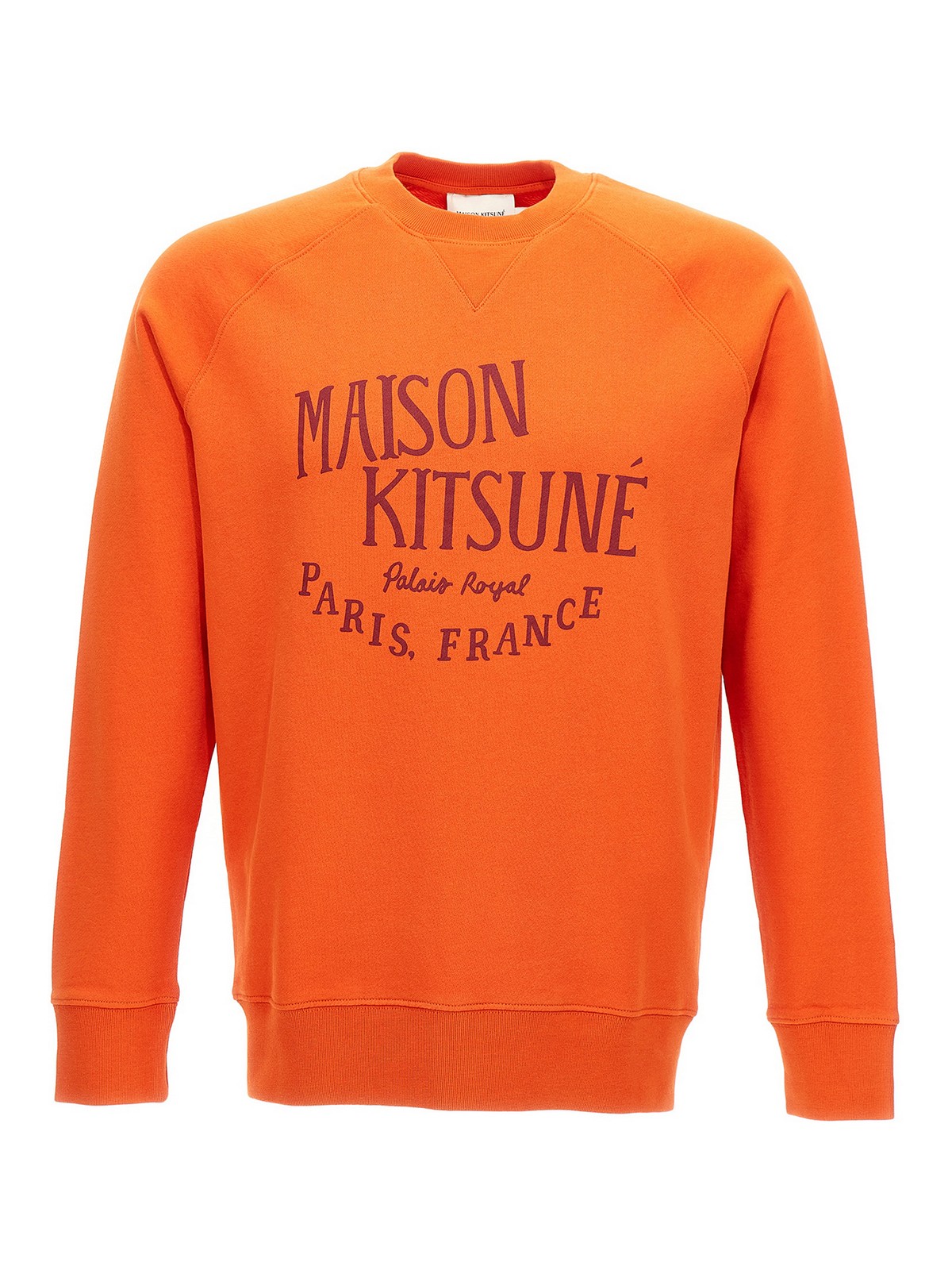 Maison Kitsuné Logo Print Sweatshirt In Orange