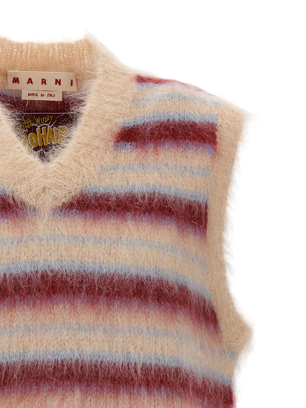 MARNI Brushed Striped Mohair-Blend Sweater Vest for Men