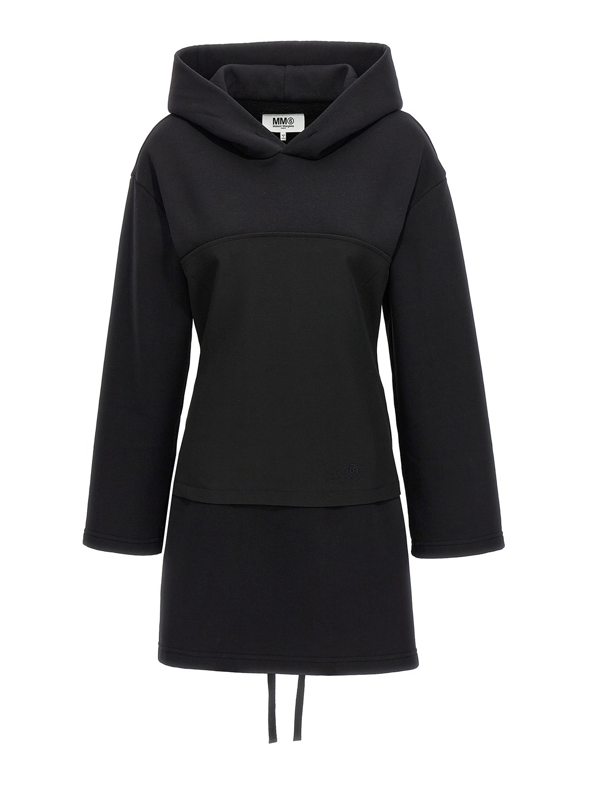 Shop Mm6 Maison Margiela Corset Hoodie Dress In Black