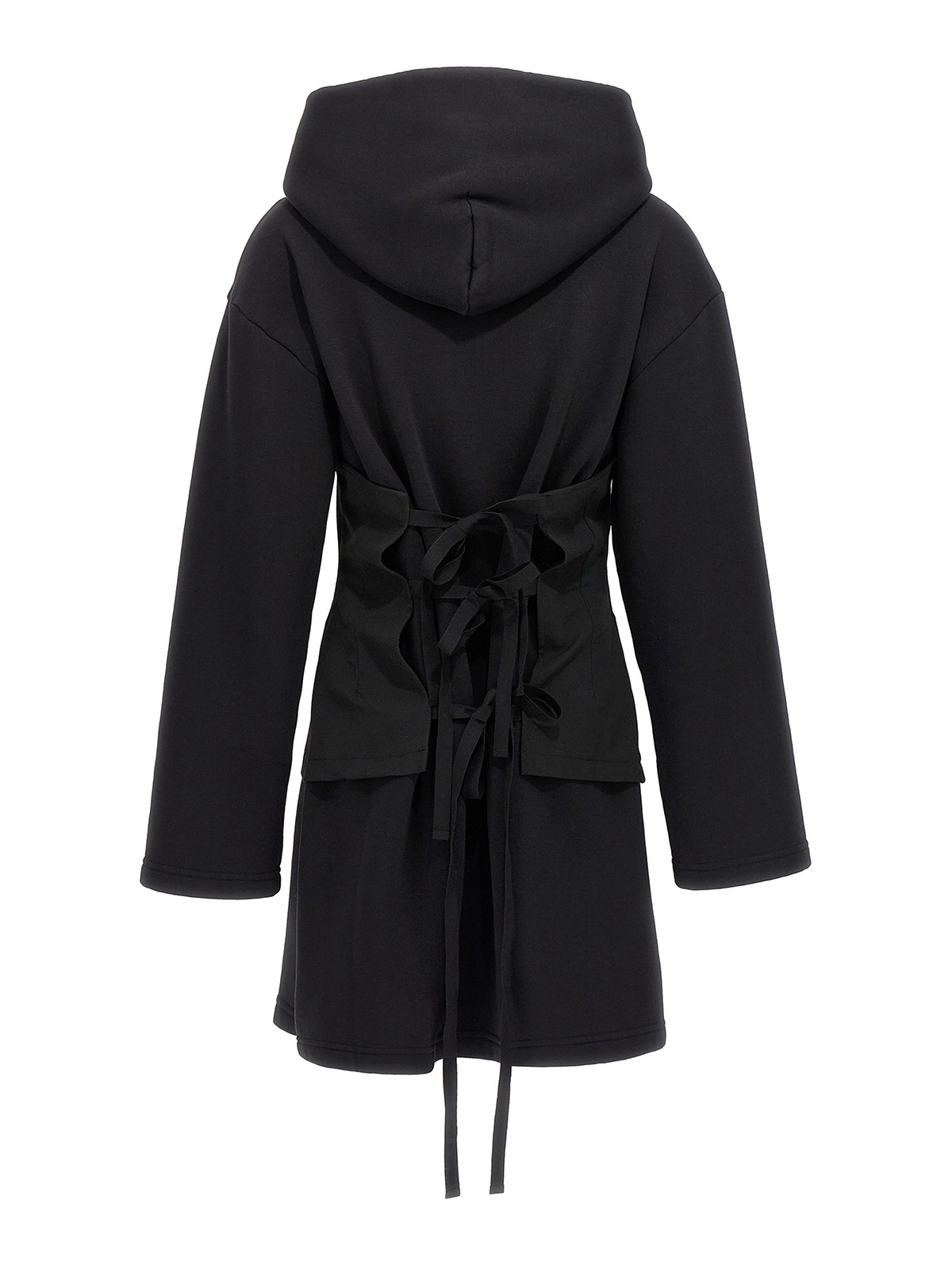 Shop Mm6 Maison Margiela Corset Hoodie Dress In Black