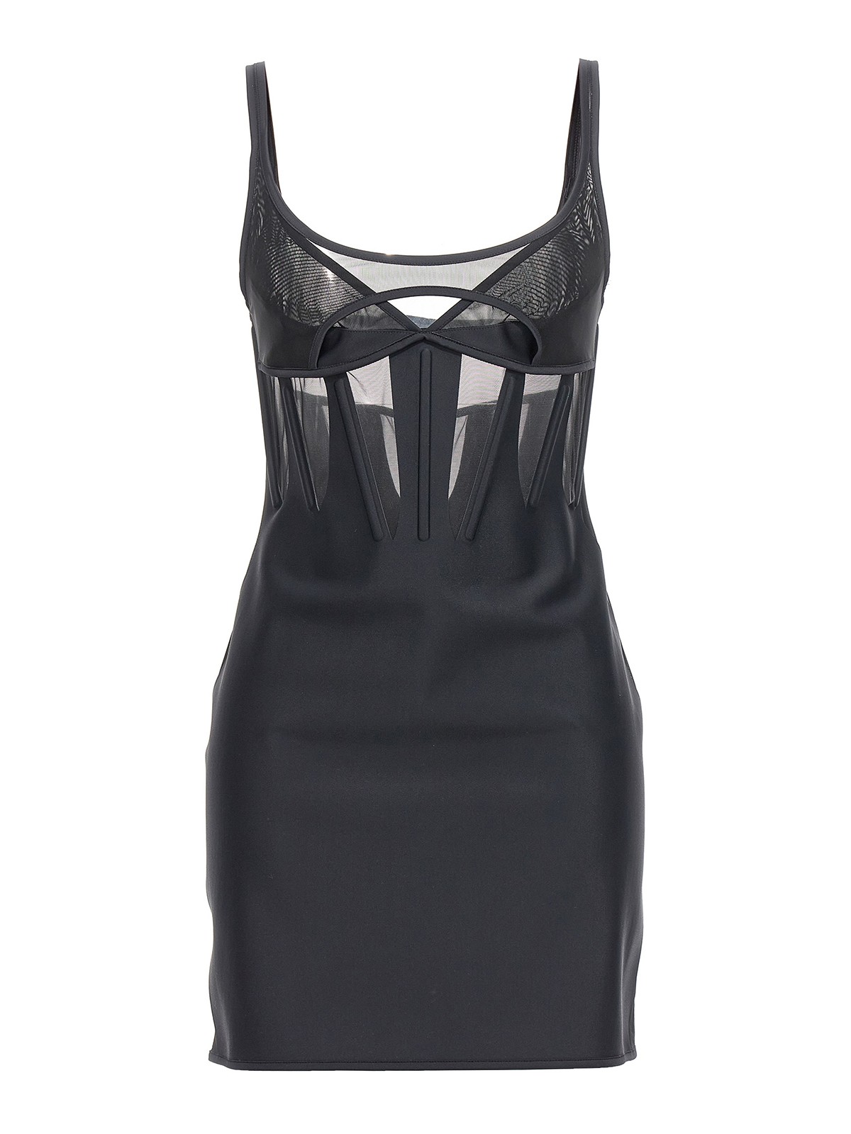 Shop Mugler Pochet Minidress In Negro