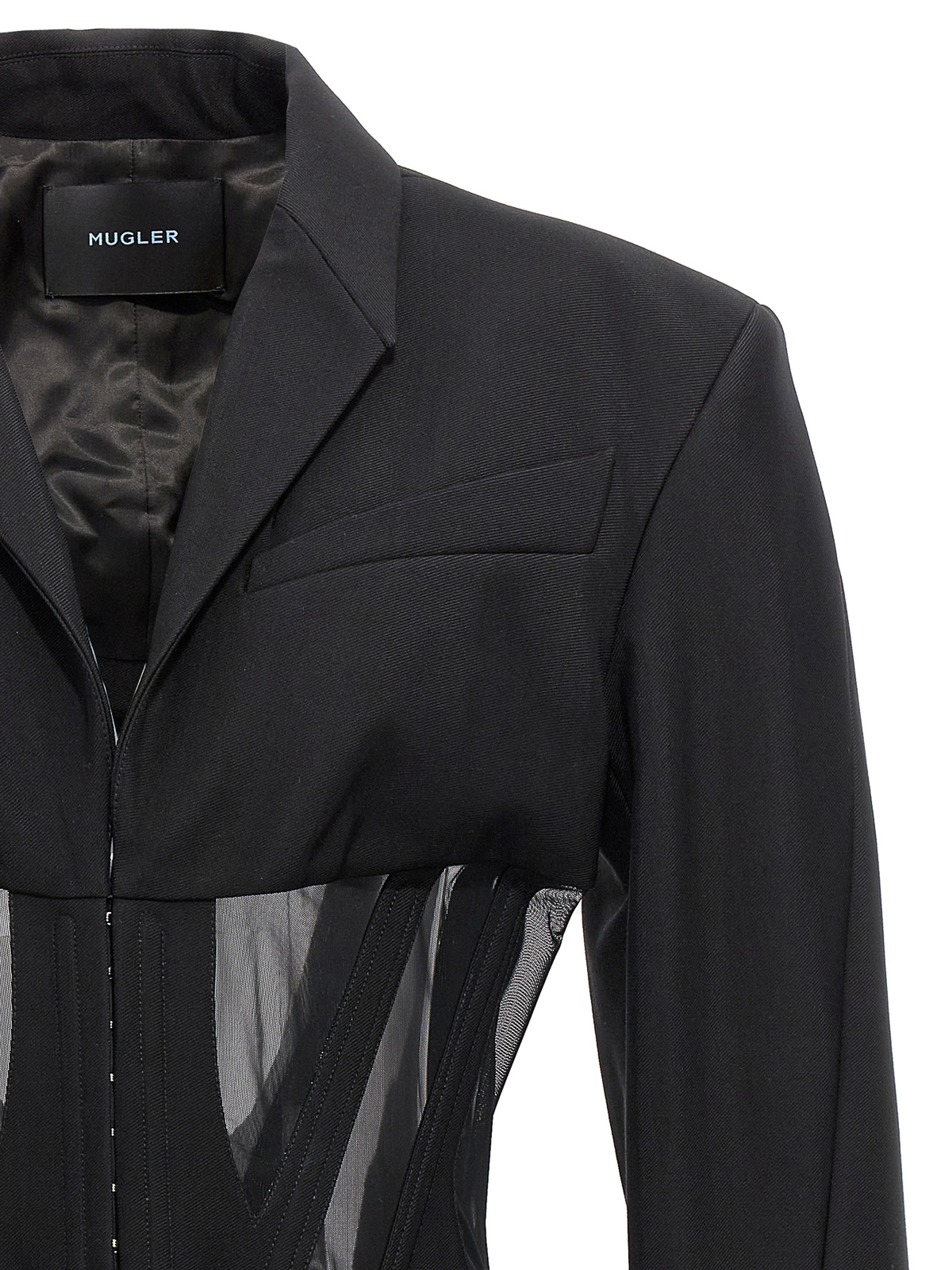 Shop Mugler Corset Jacket In Negro