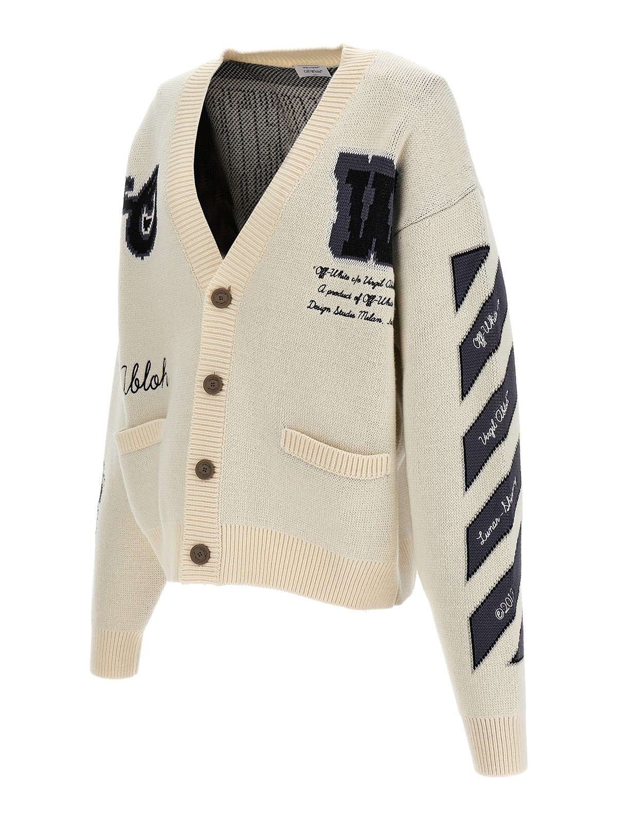 Shop Off-white Cardigan Moon Vars In White