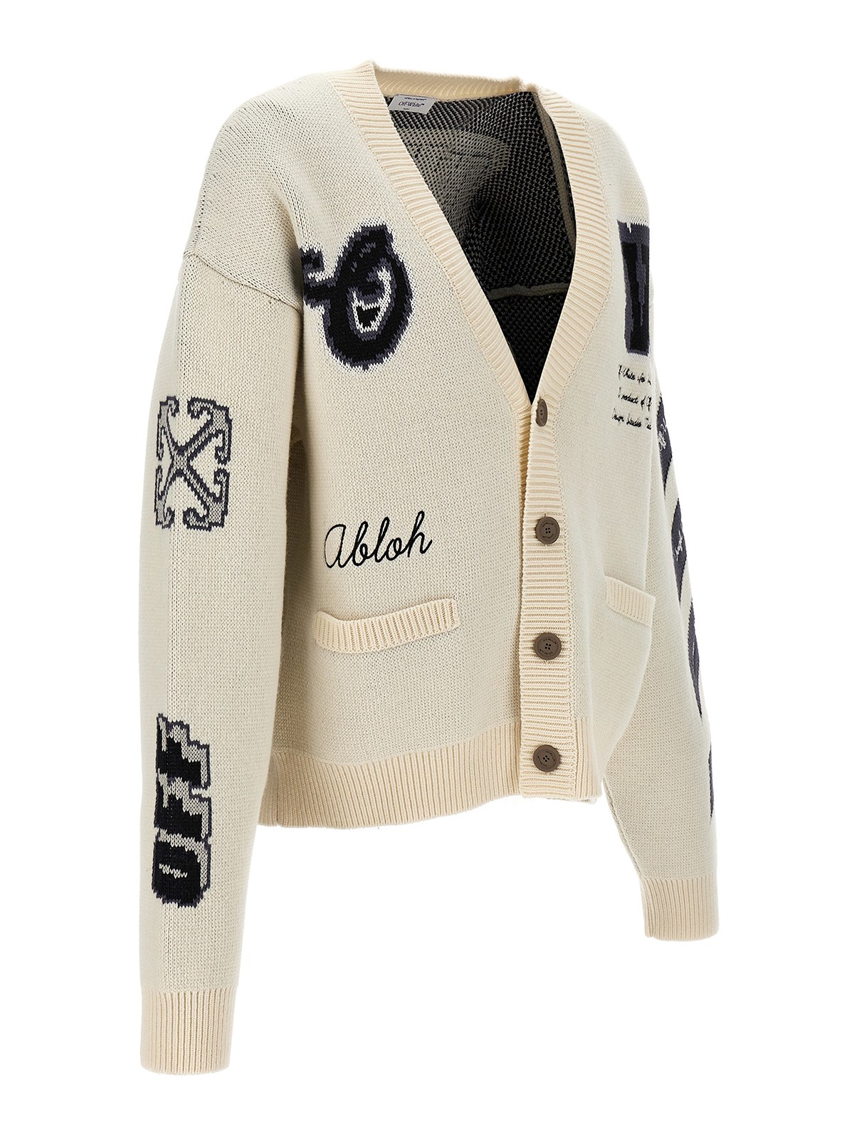 Shop Off-white Cardigan Moon Vars In White