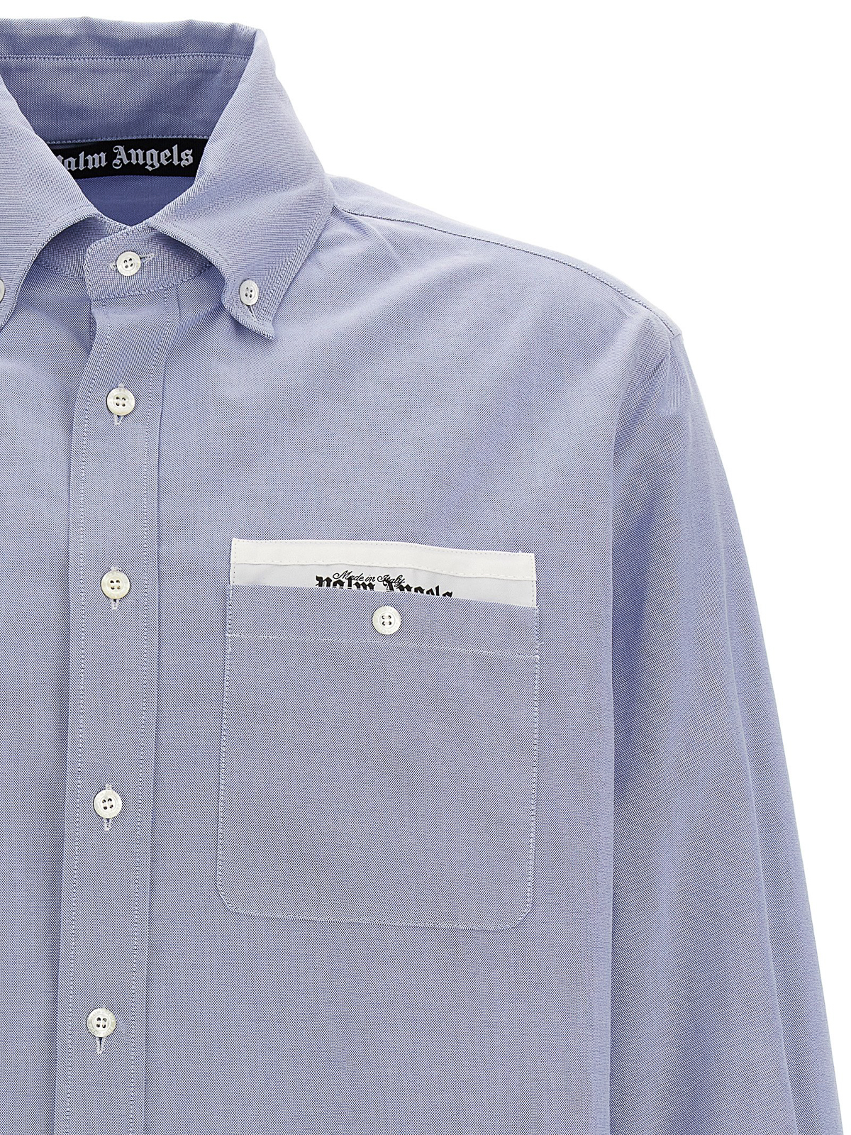 Shop Palm Angels Sartorial Tape Shirt In Light Blue