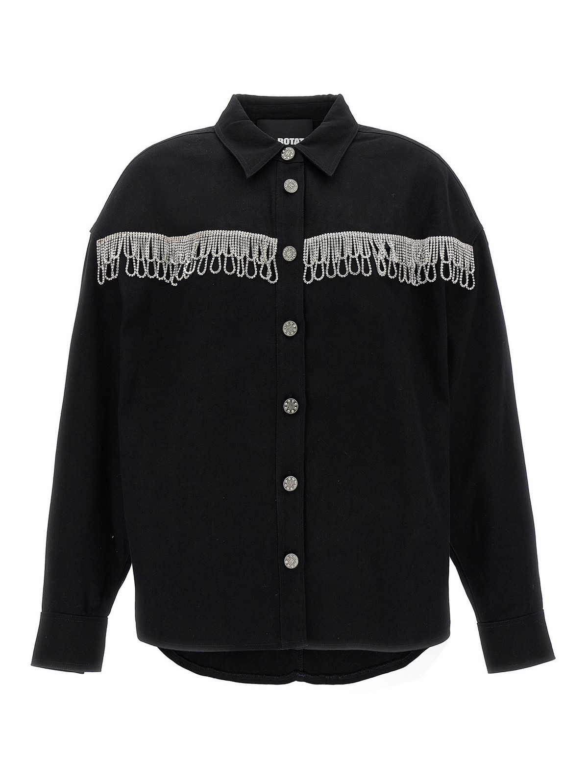 Shop Rotate Birger Christensen Twill Oversized Jacket In Negro