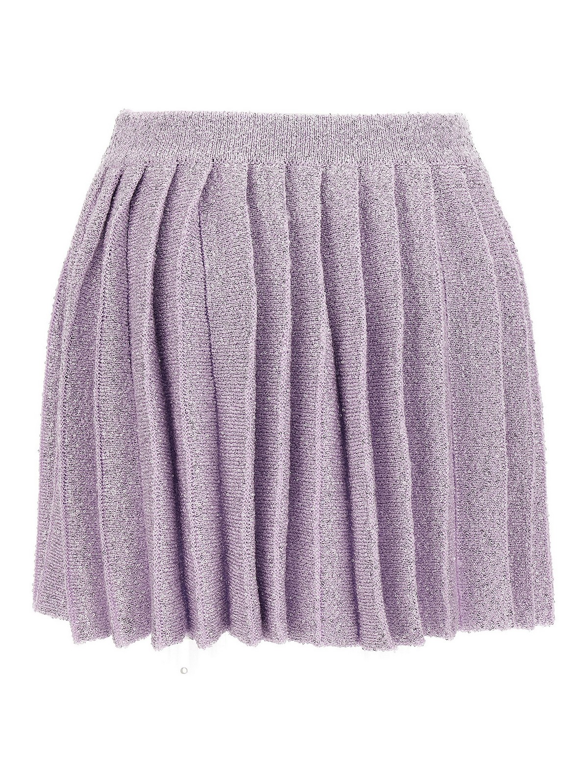 Shop Self-portrait Lilac Sequin Pleated Knit Skirt In Purple