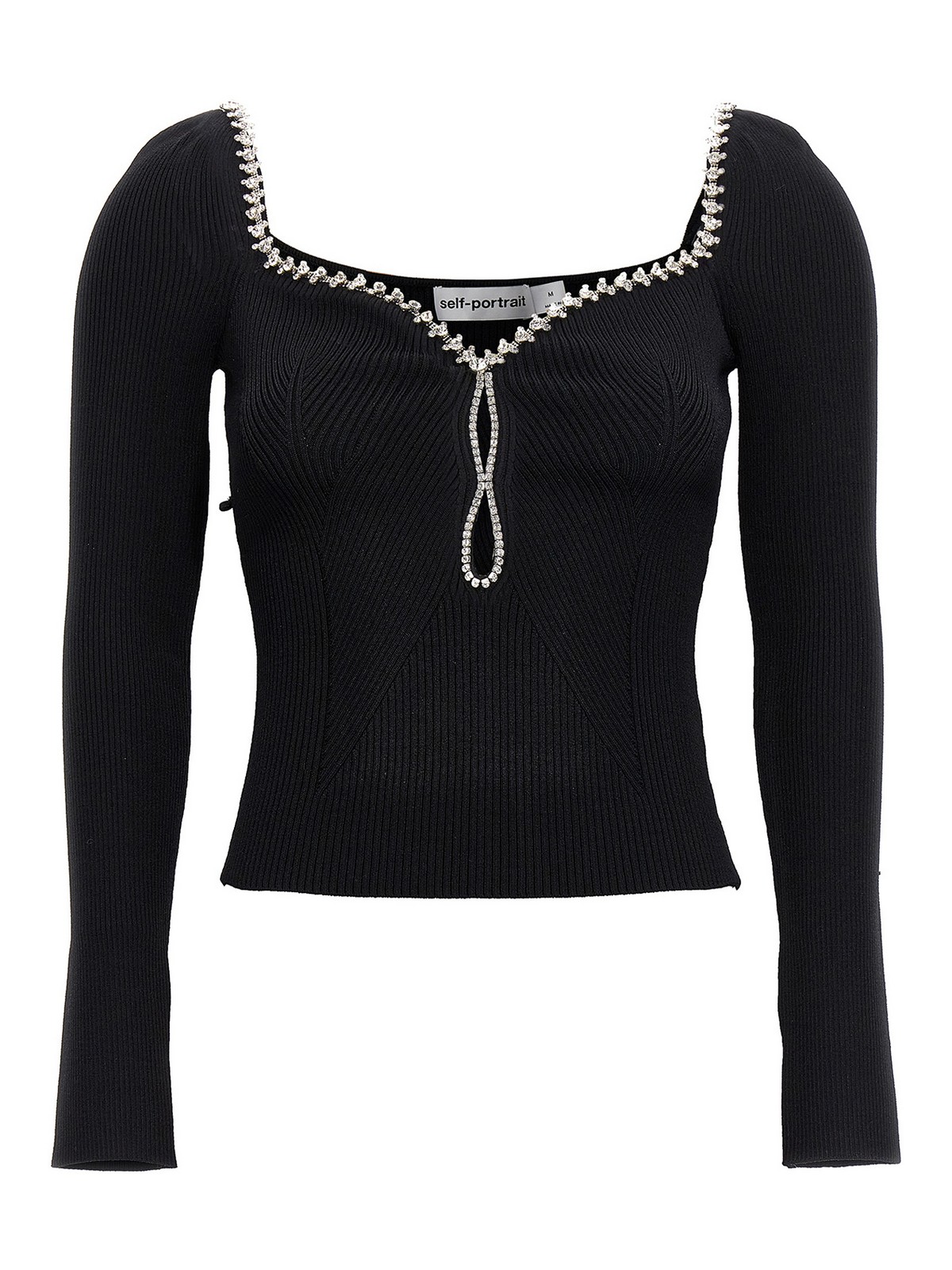 Tops & Tank tops Self Portrait - Black knit diamante top - PF23120TBBLACK