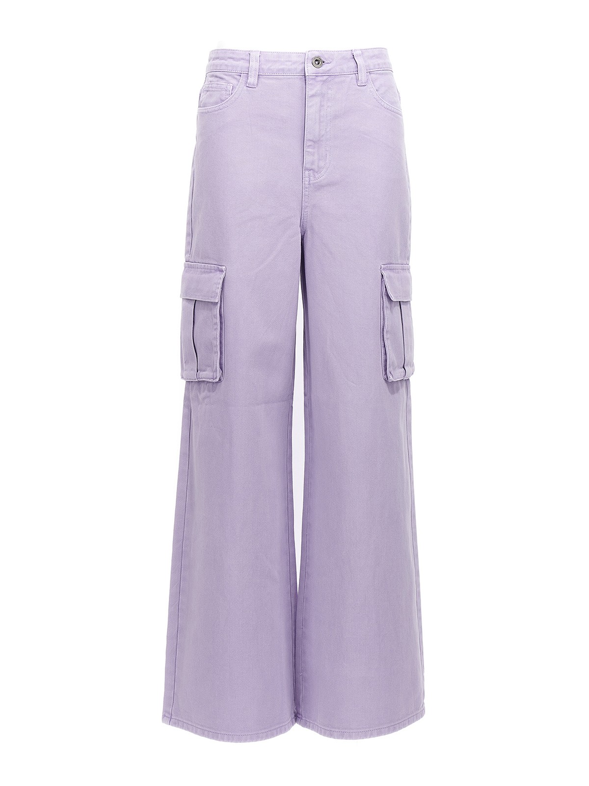 Shop Self-portrait Cargo Jeans In Purple