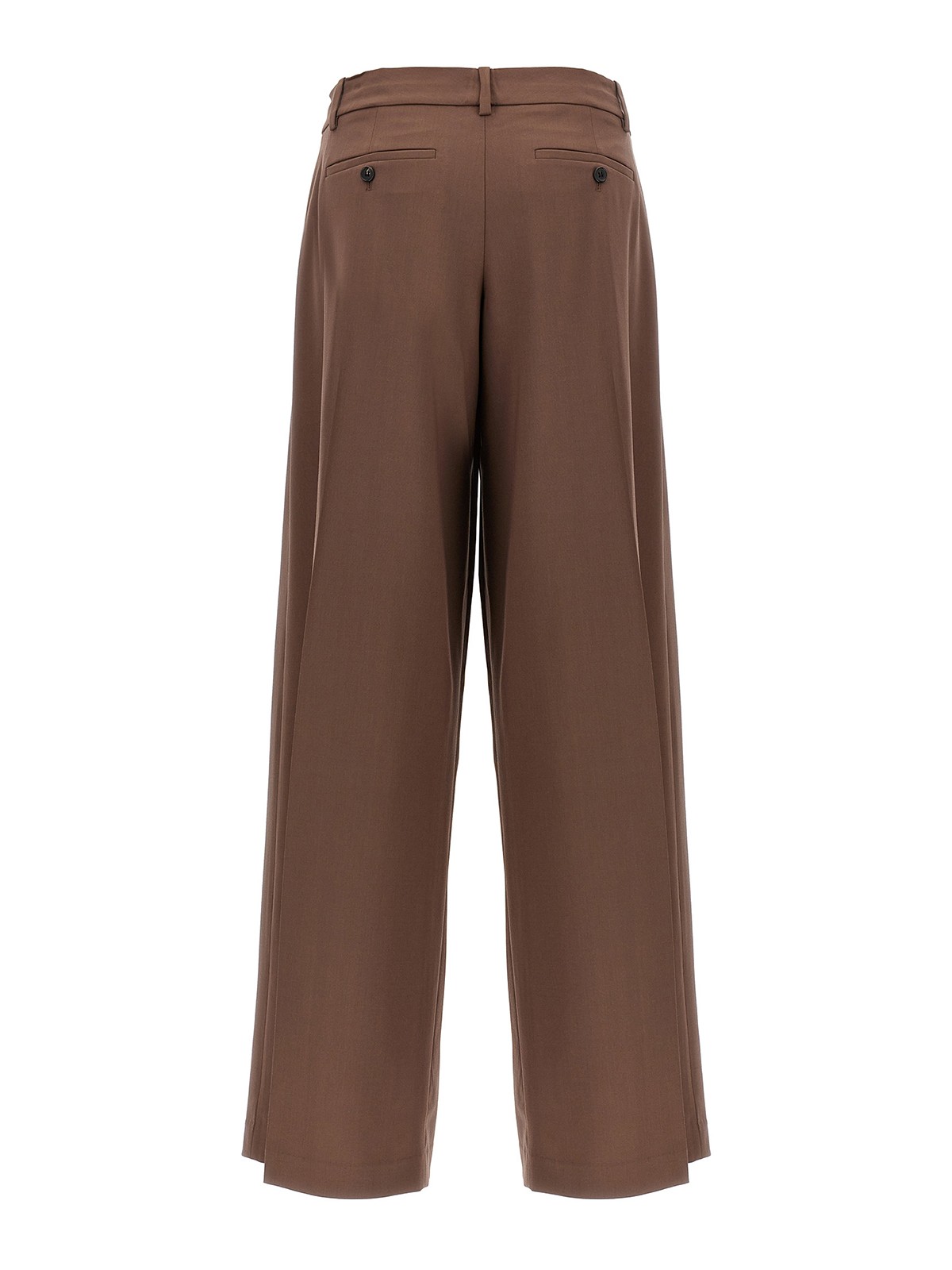 Shop Theory Low Rise Pleated Pants In Marrón