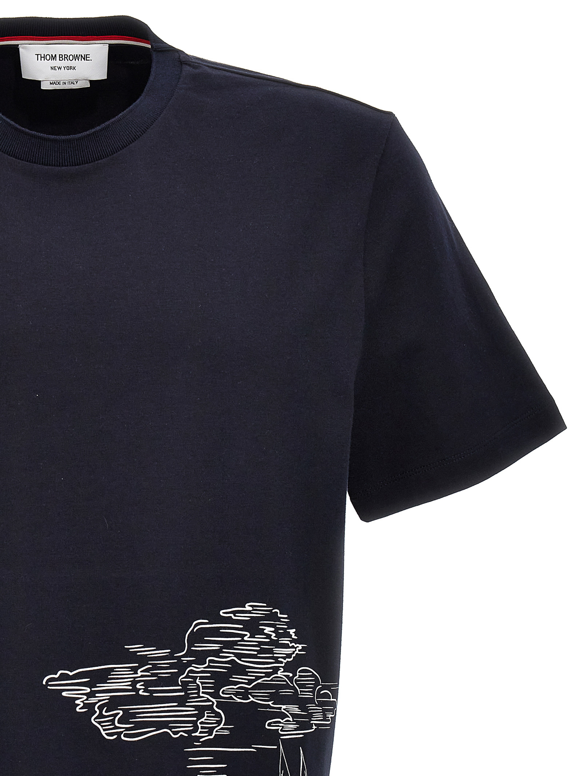 Thom Browne Printed T-shirt - Blue - Men | MJS223AJ0058415