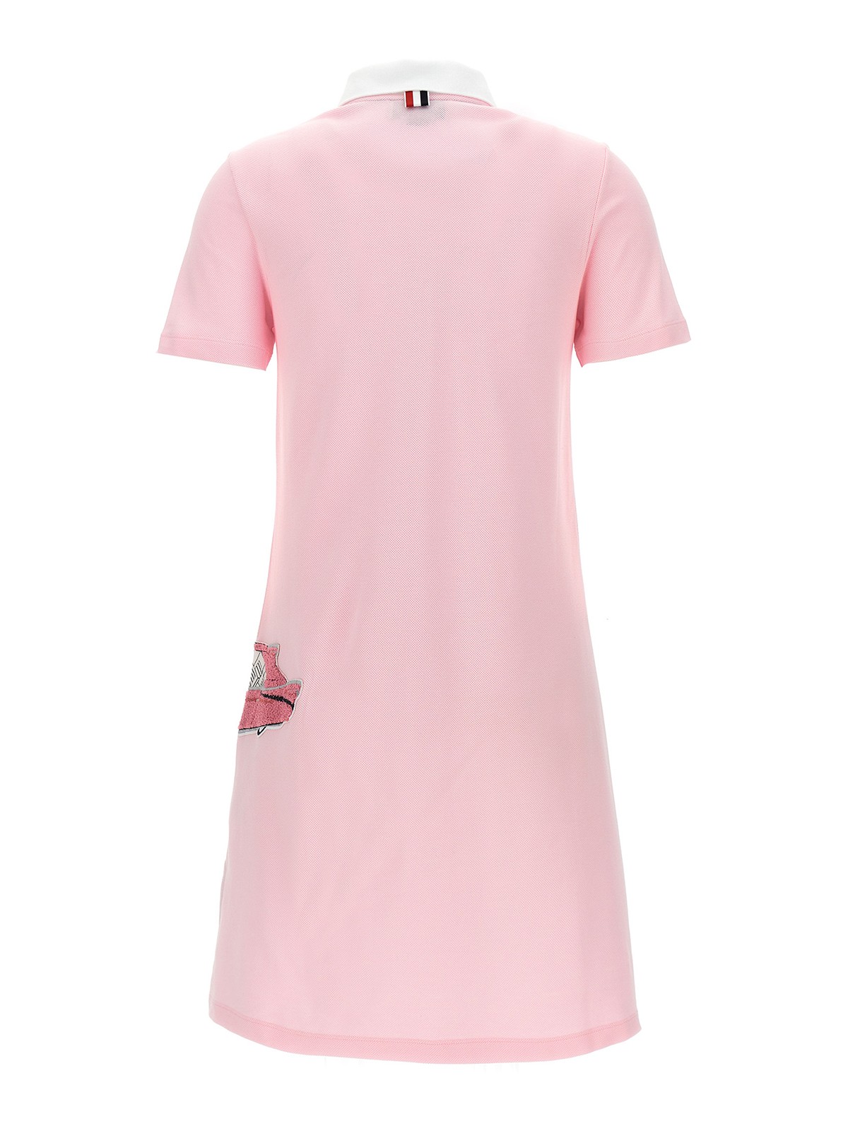 Shop Thom Browne Patch Polo Dress In Color Carne Y Neutral