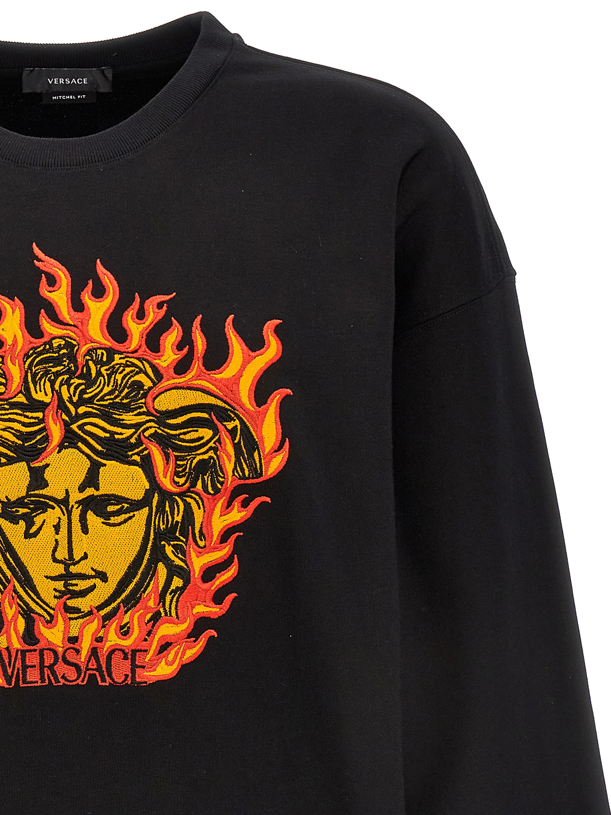 Shop Versace Camisa - Medusa Flame In Black
