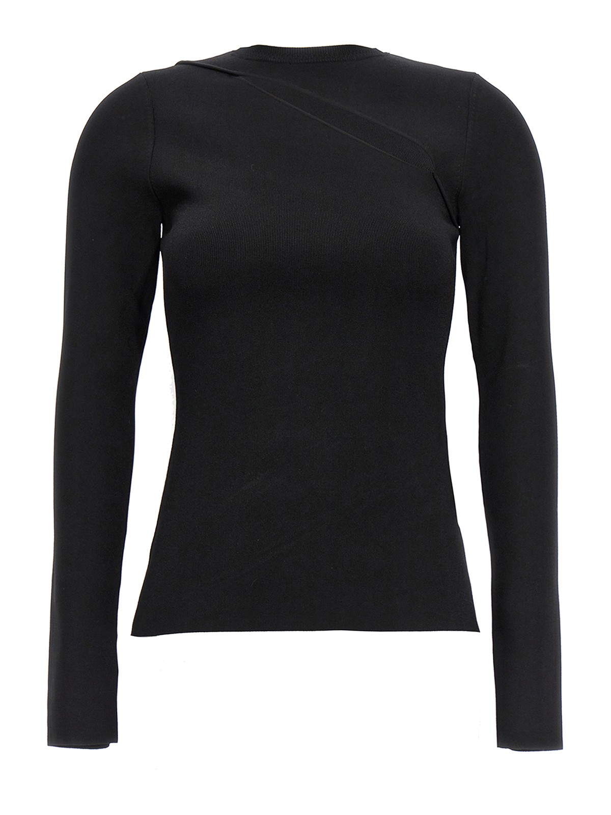 Victoria Beckham Asymmetric Cut-out Top In Black