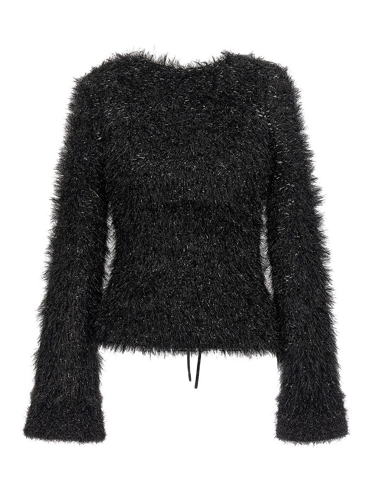 Shop Victoria Beckham Cut-out Lurex Sweater In Negro