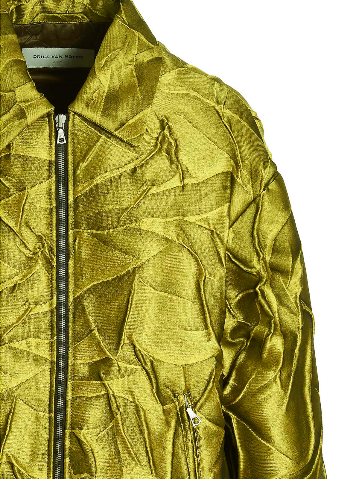 Dries Van Noten: Black & Gold Jacquard Bomber Jacket