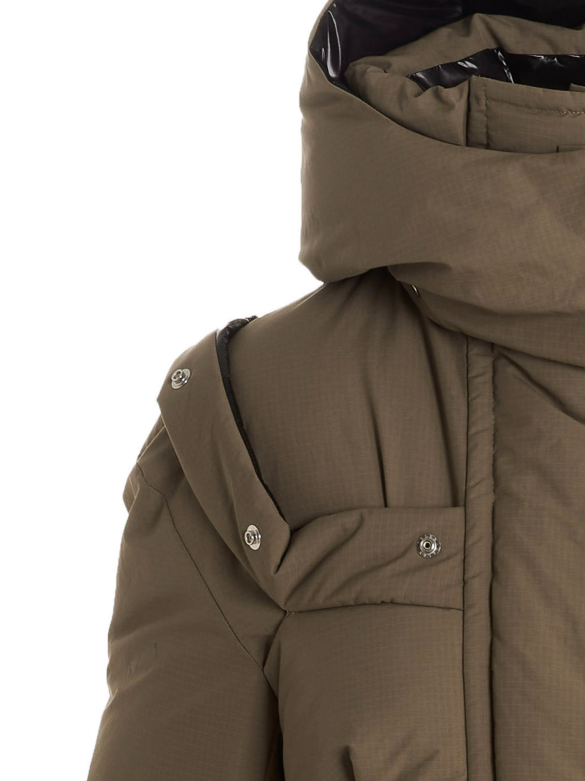 コート SACAI Women Coats 07901 601 Brown Sacai Hooded puffer coat - Brown - Women | 2206397651