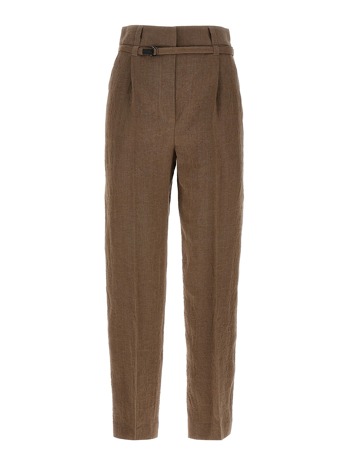 Brunello Cucinelli Linen Pants In Brown