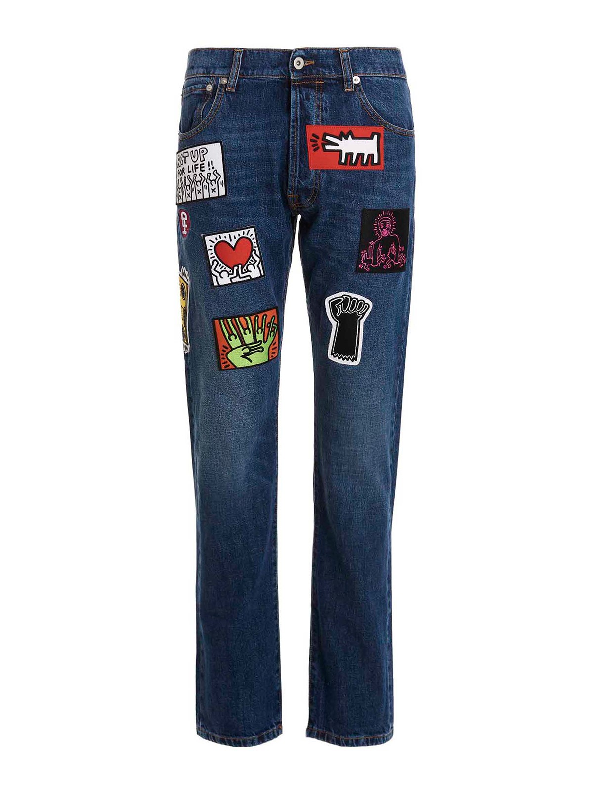 Straight leg jeans Honey fucking Dijon - keith haring jeans ...