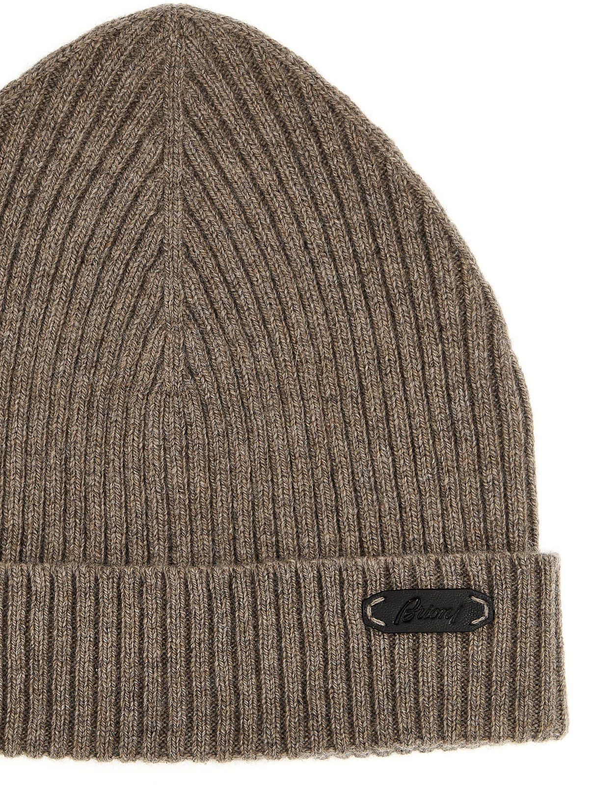 Shop Brioni English Ribbed Beanie In Beis