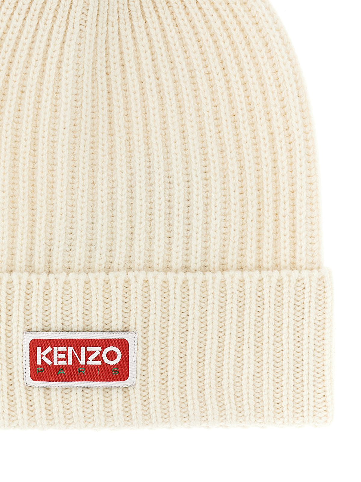 Shop Kenzo Logo Patch Beanie In White