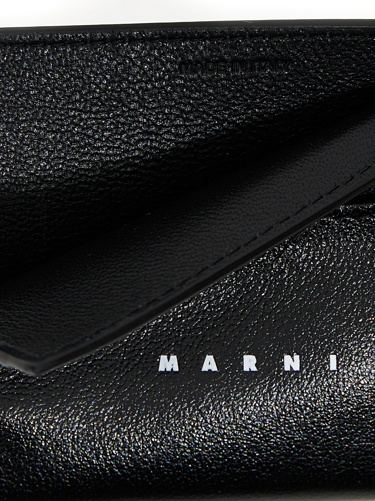 Shop Marni Logo Leather Card Holder In Multicolour