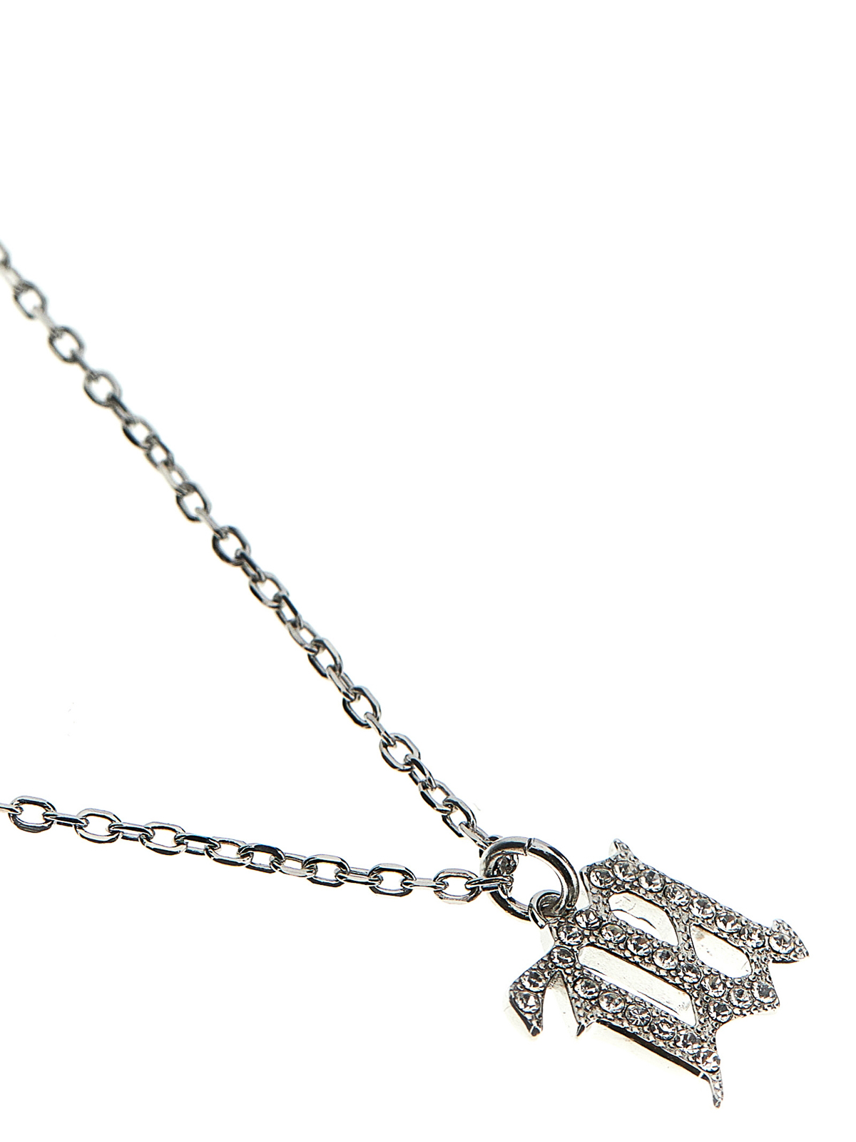 Misbhv small crystal m necklace - Silver - Men|231A729SILVER