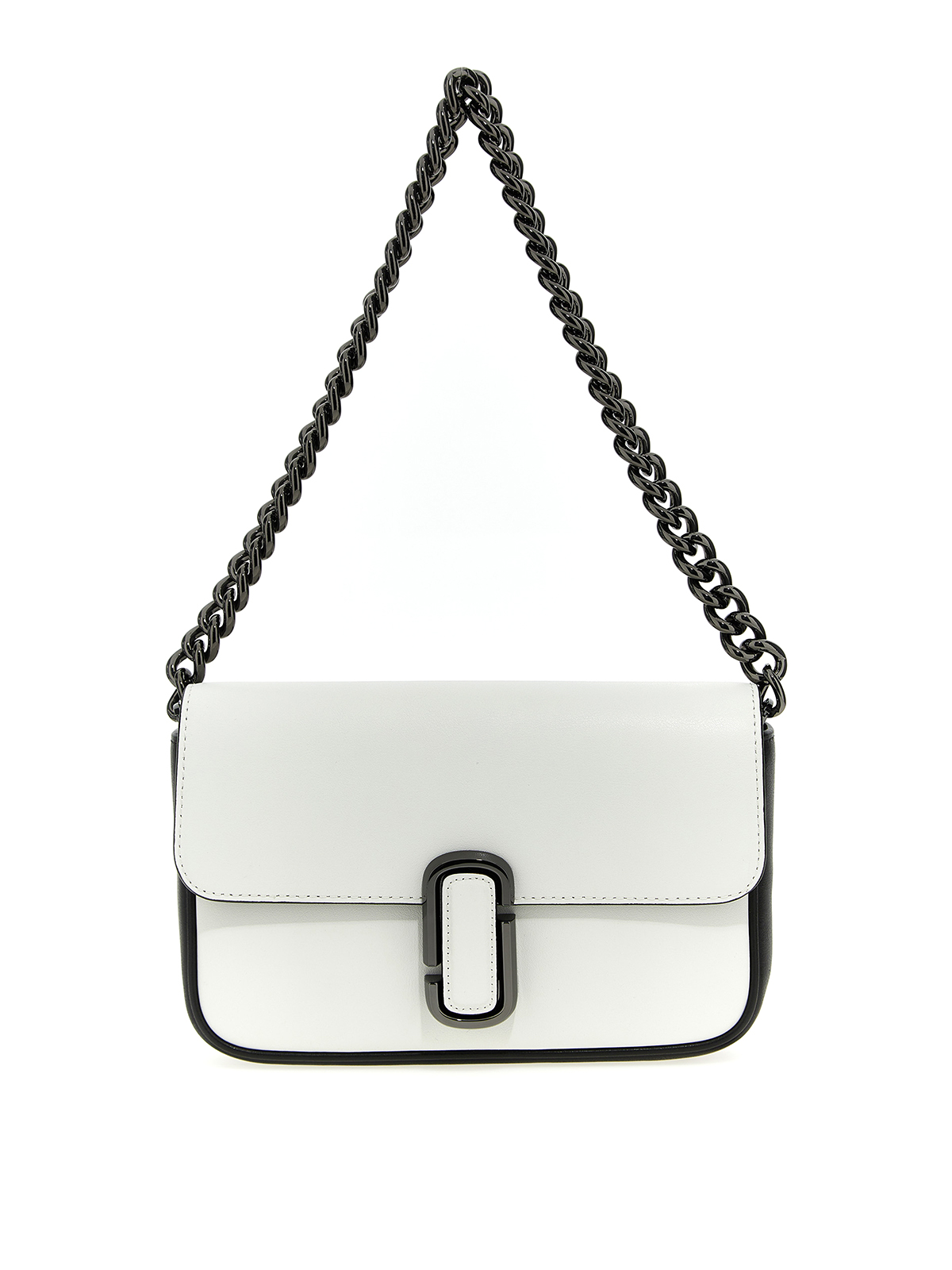 Marc Jacobs The J Marc Shoulder Bag in Black and White Leather