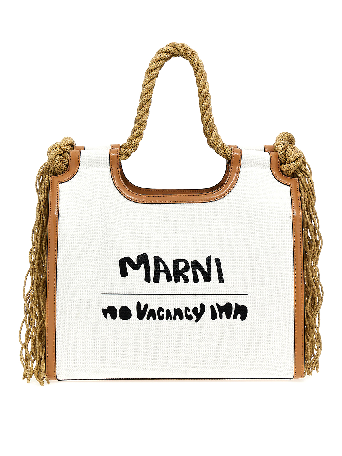 トートバッグ MARNI EMBROIDERE LOGO SUMMER SHOPPING BAG Marni Shopping capsule high summer - White