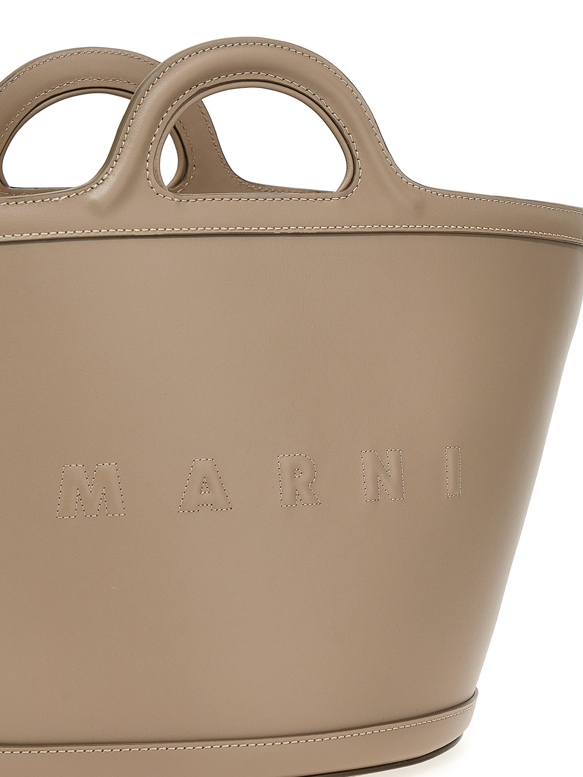 Marni Tropicalia Small Black Handbag With Embossed Logo And