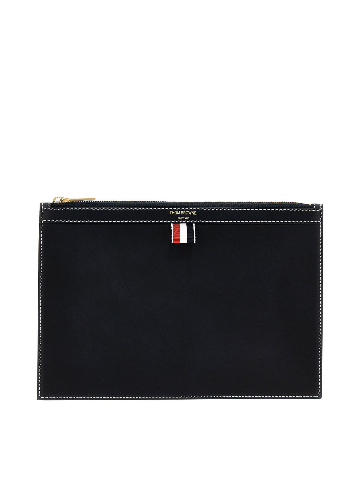 Thom Browne Small Document Pouch In Blue