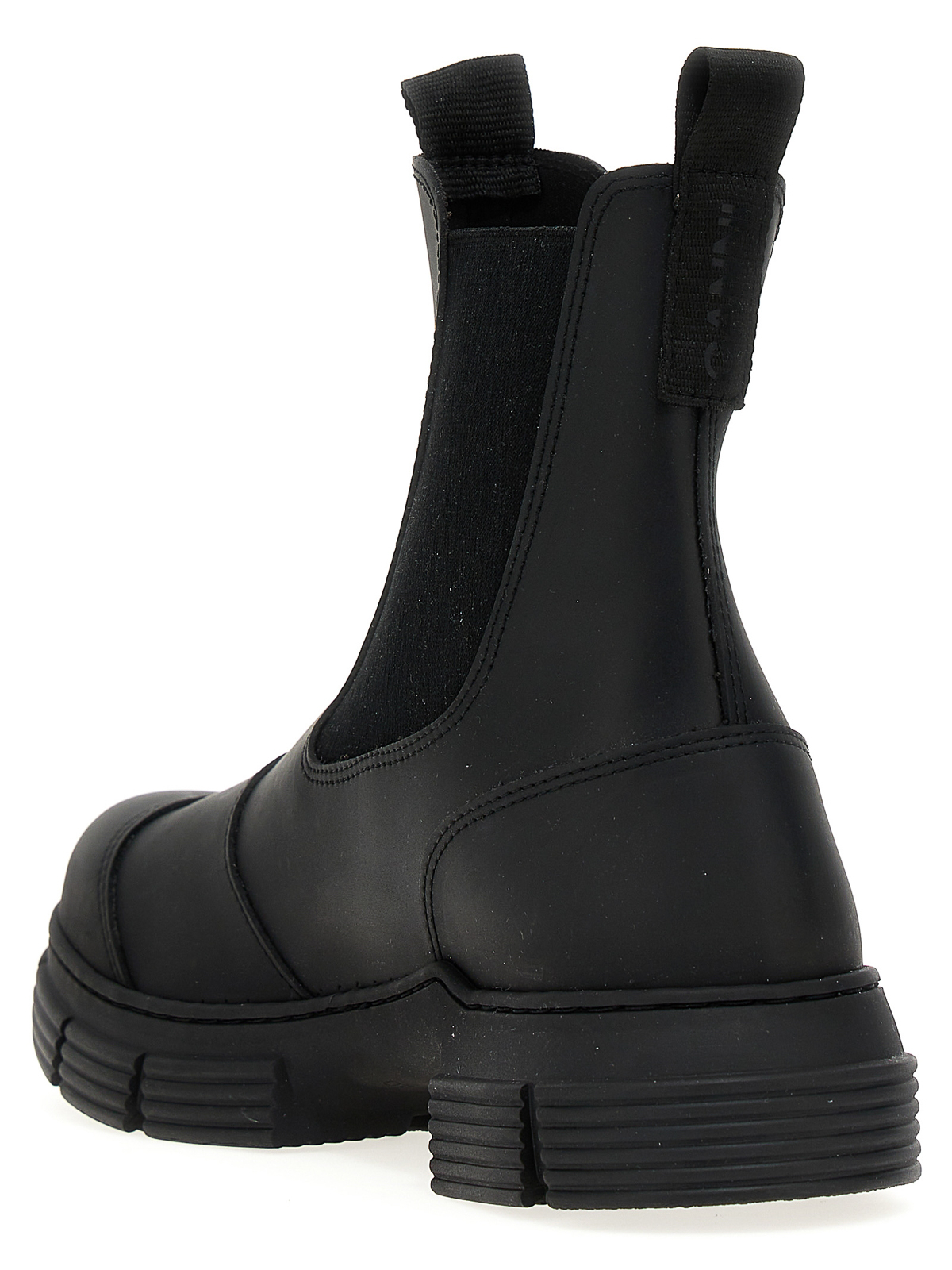 Shop Ganni Rubber City Ankle Boots In Black