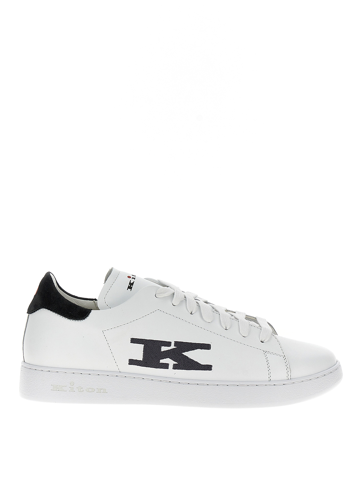 Shop Kiton Low Sneakers In White