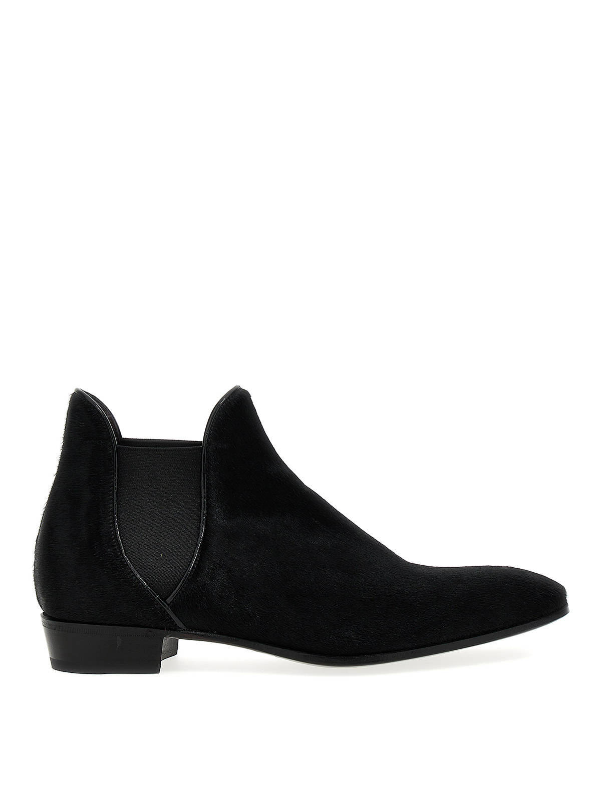 Lidfort Calf Hair Ankle Boots In Black