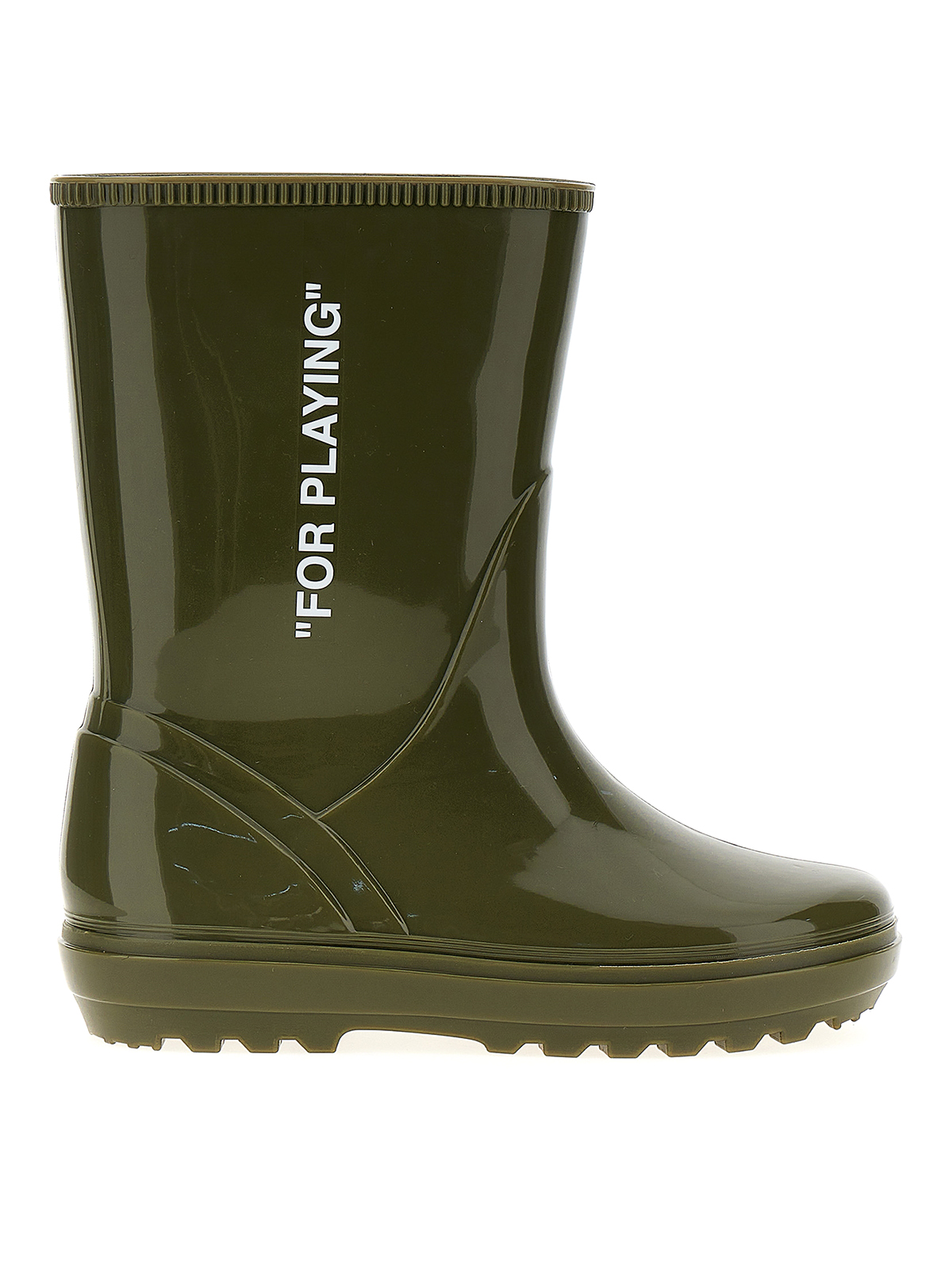 Off-white Kids' For Playing Boots In Green