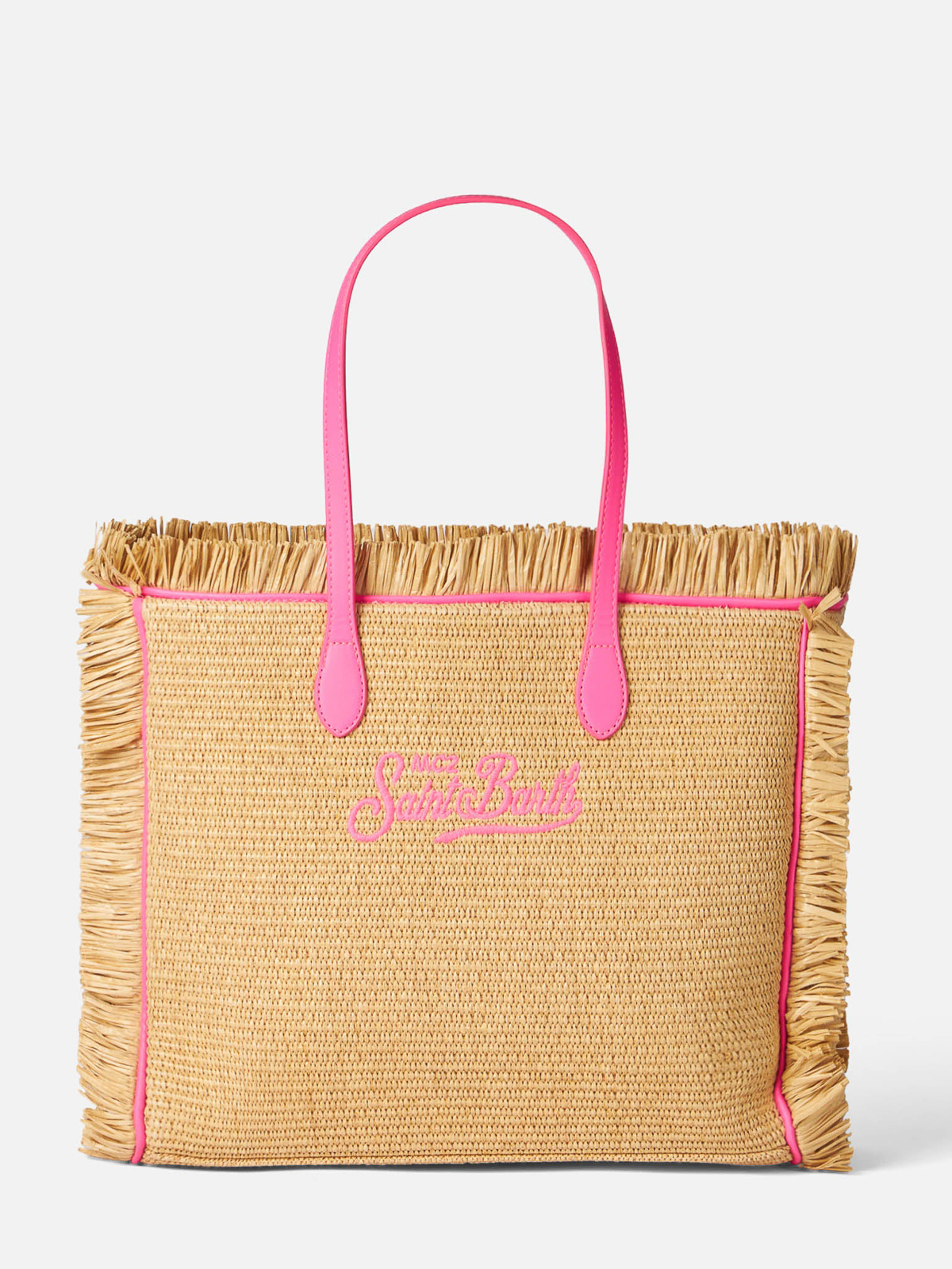 Shop Mc2 Saint Barth Tote Bag With Logo In Fuchsia