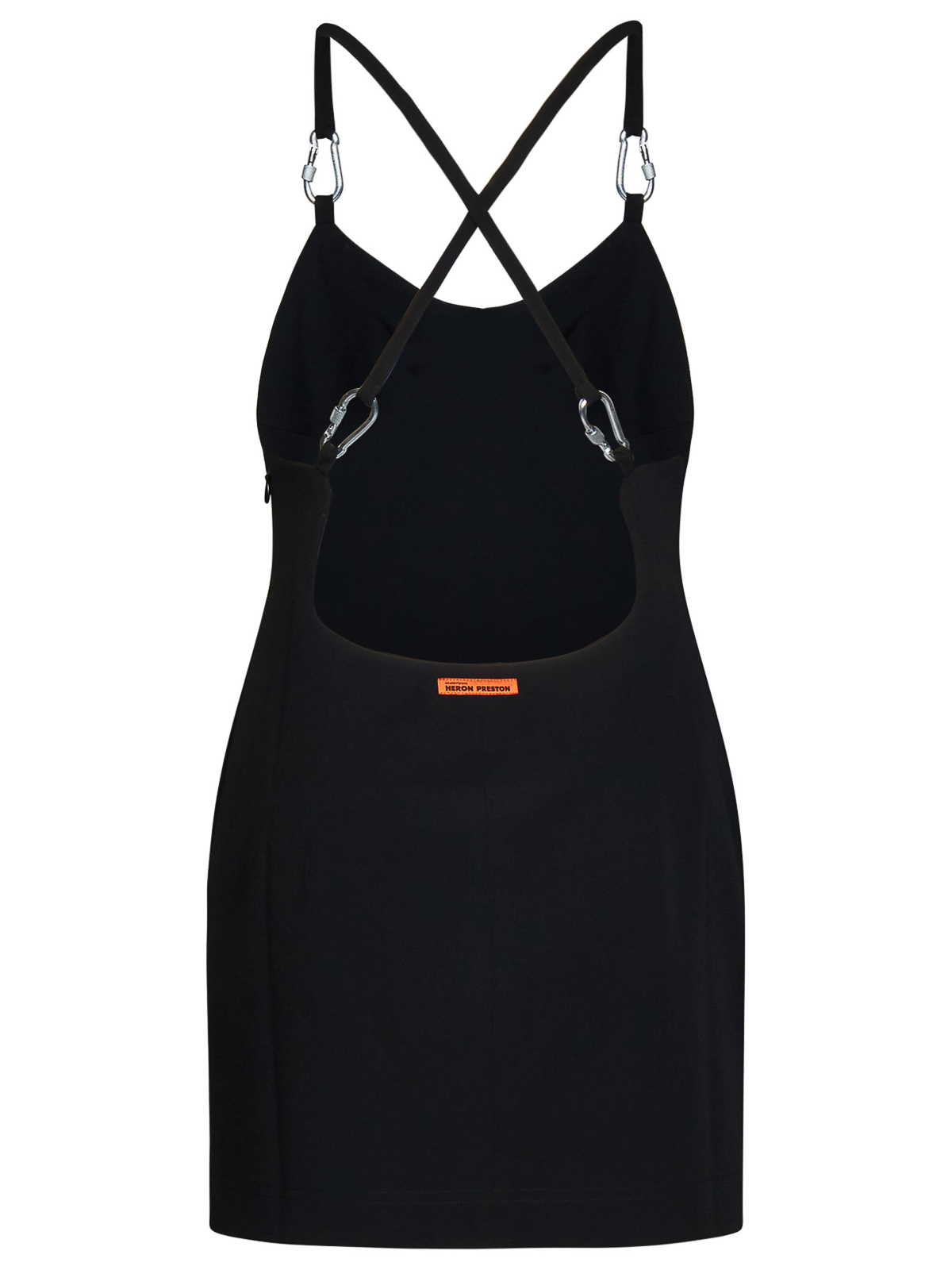 Shop Heron Preston Short Black Dress In Viscose Blend