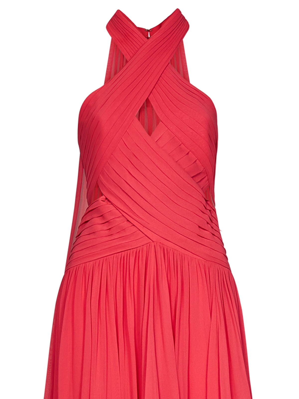 Elie Saab Long calypso-colored silk chiffon dress|15127CALYPSO