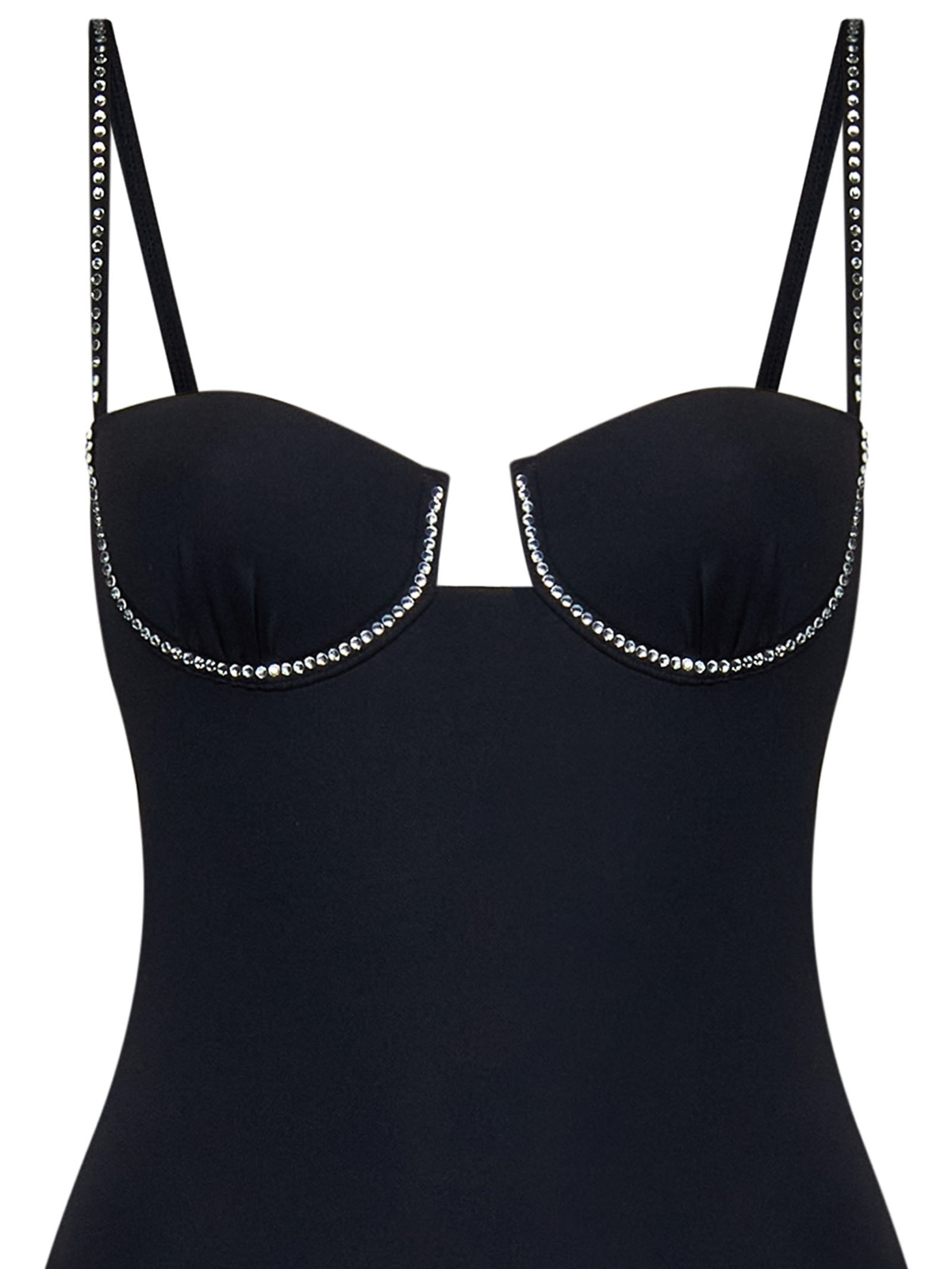 La Reveche Black lycra one-piece balconette swimsuit