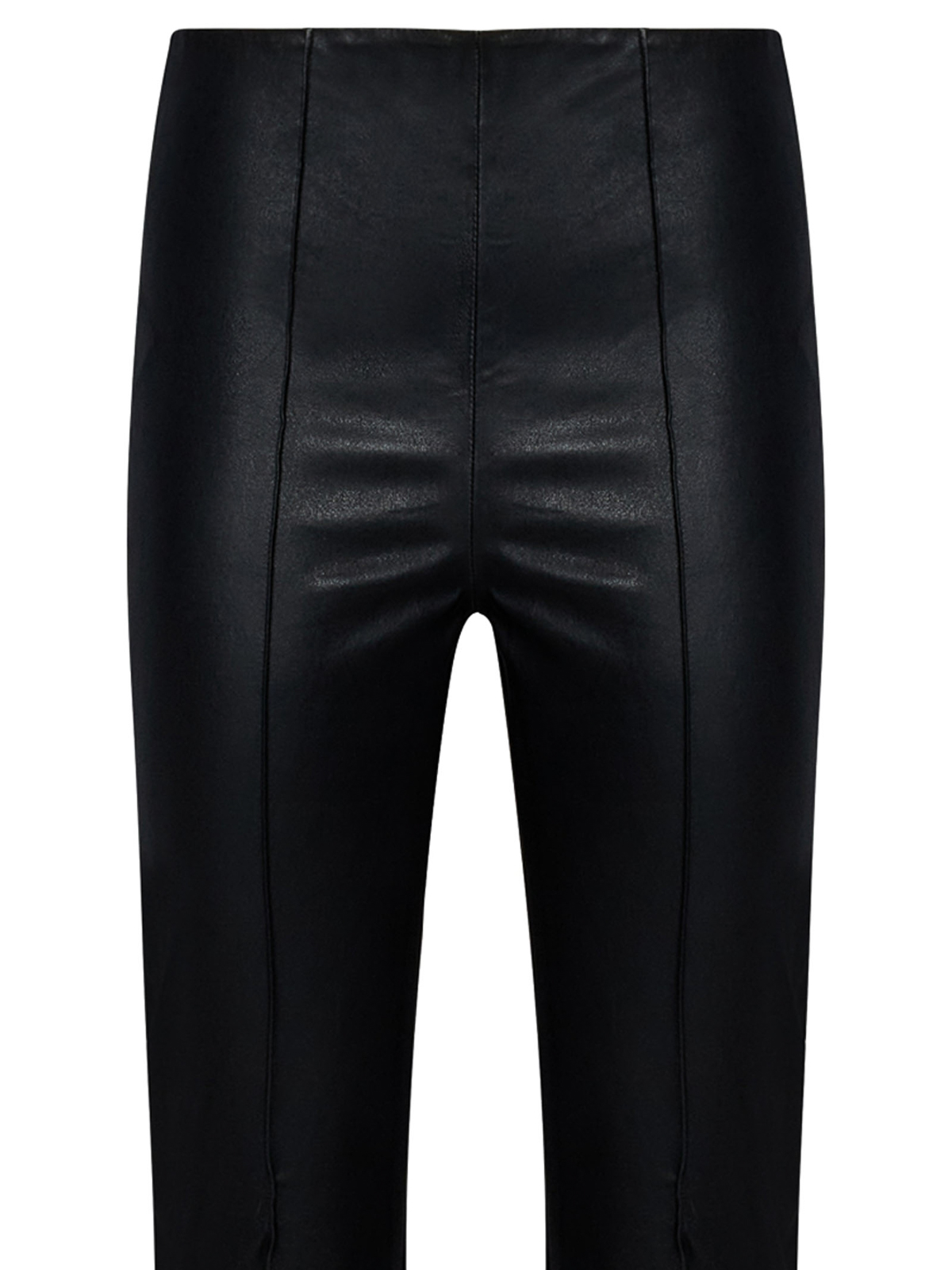 Black stretch leather trousers