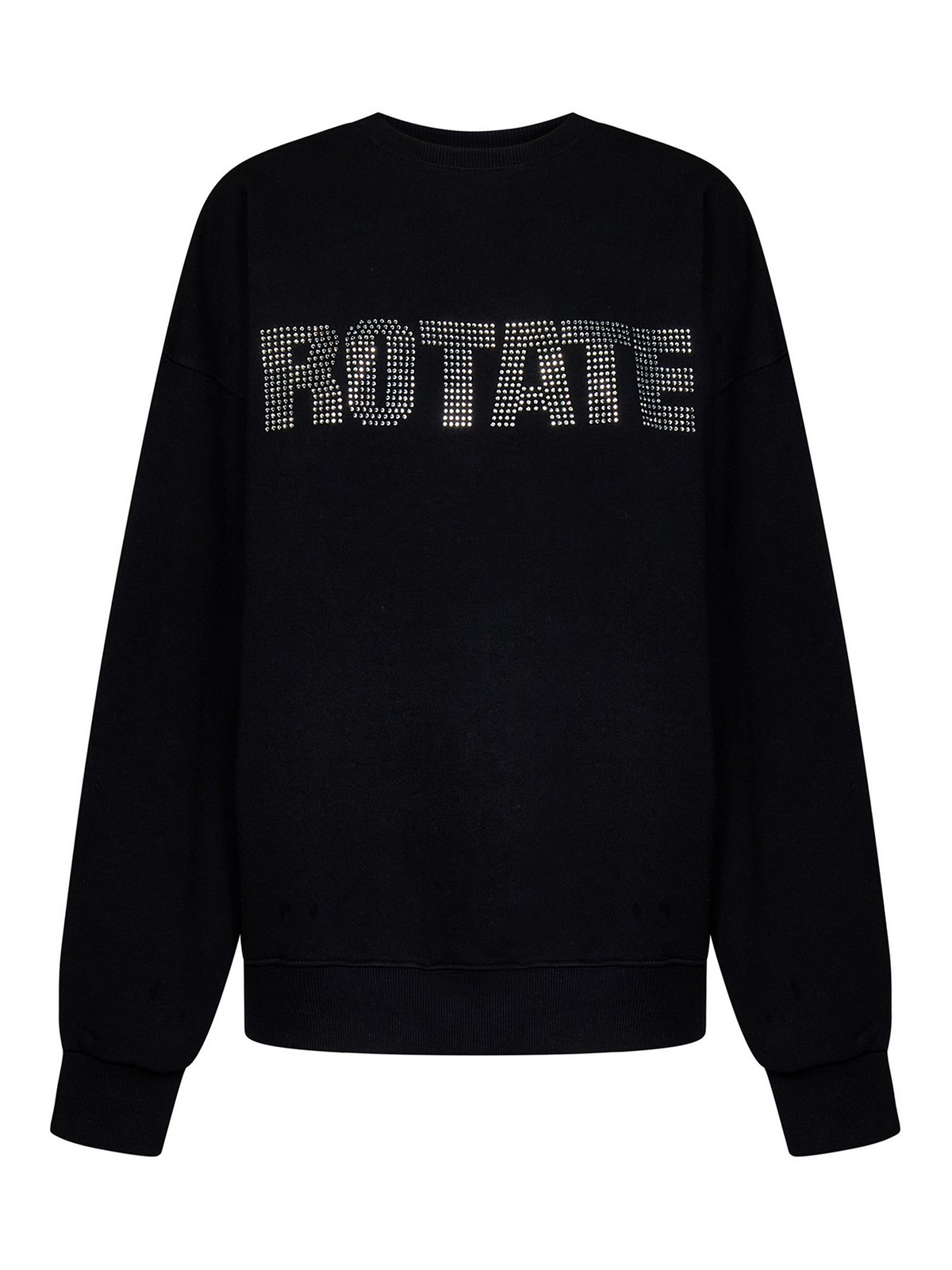Rotate Birger Christensen Oversized Sweatshirt In Black Cotton