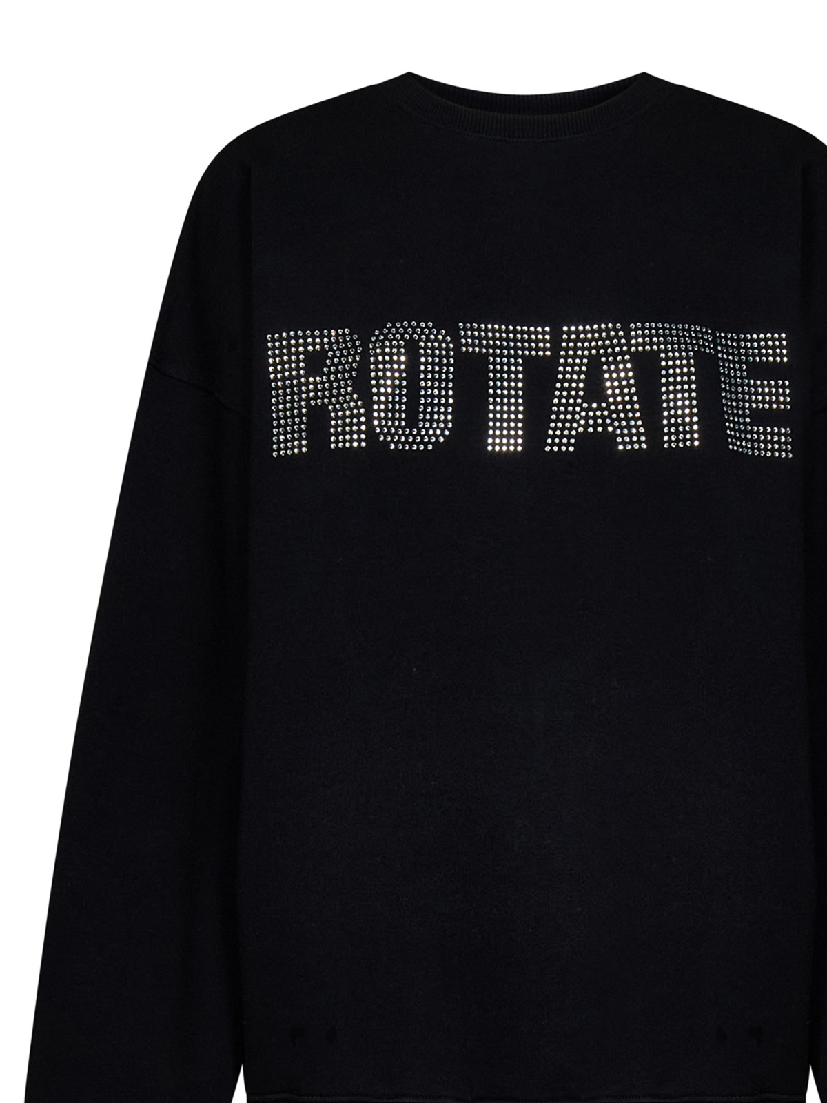 Shop Rotate Birger Christensen Oversized Sweatshirt In Black Cotton