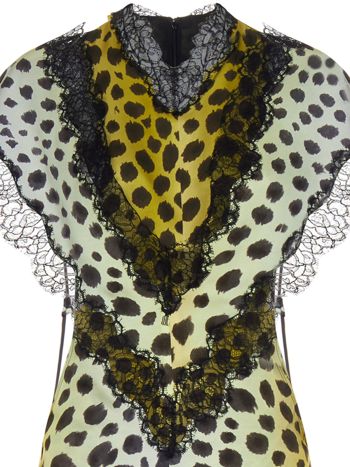 Shop Attico Cheetah-print Viscose Satin Mini Dress In Yellow