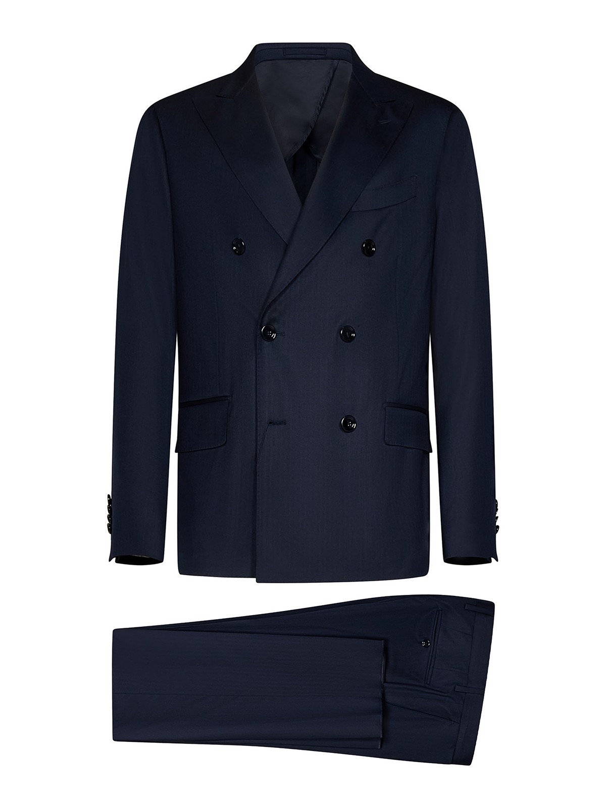 Shop Lardini Blue Suit In Wool And Silk Blend