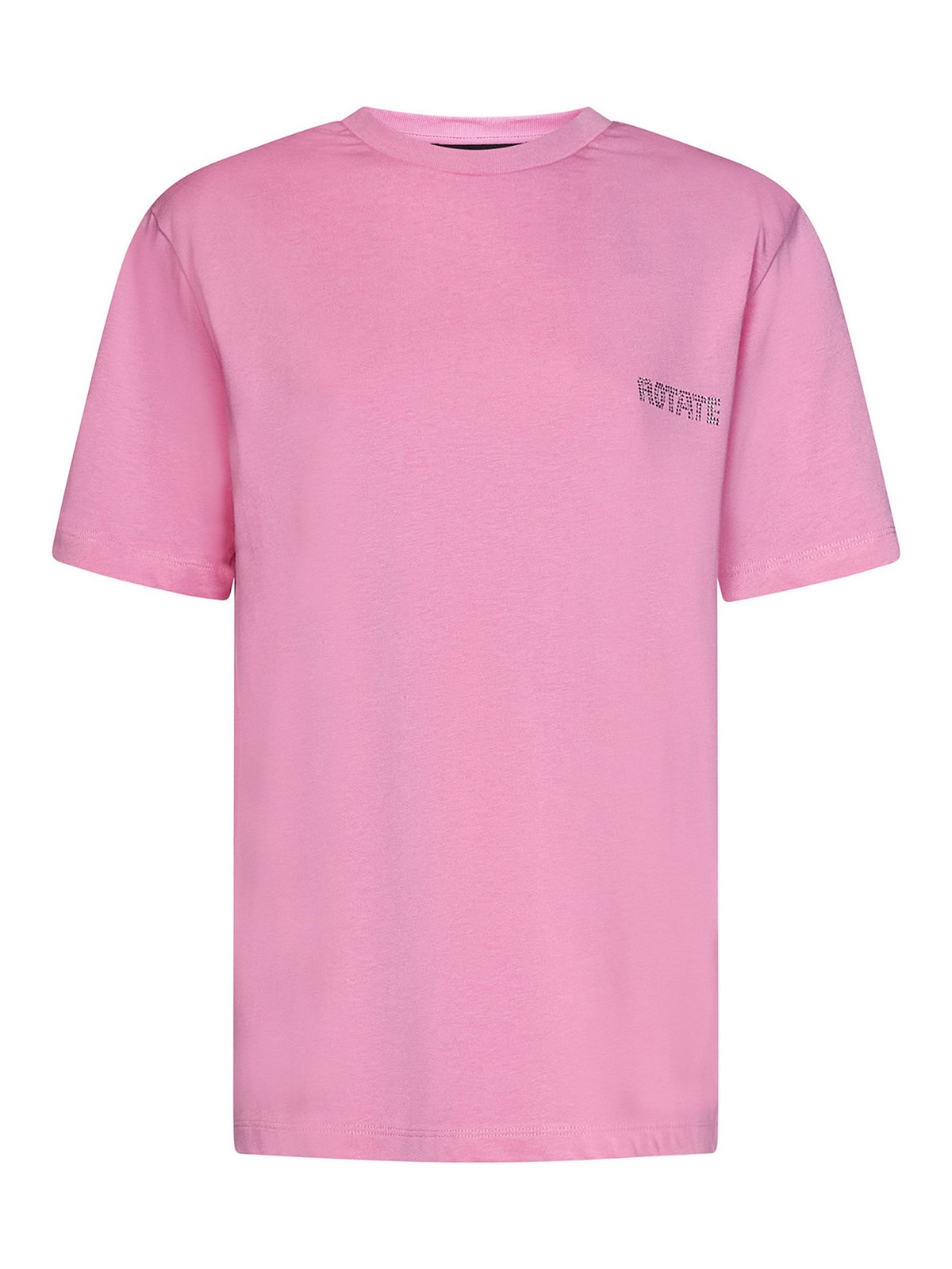 Rotate Birger Christensen Pink Cotton Oversize T-shirt In Nude & Neutrals