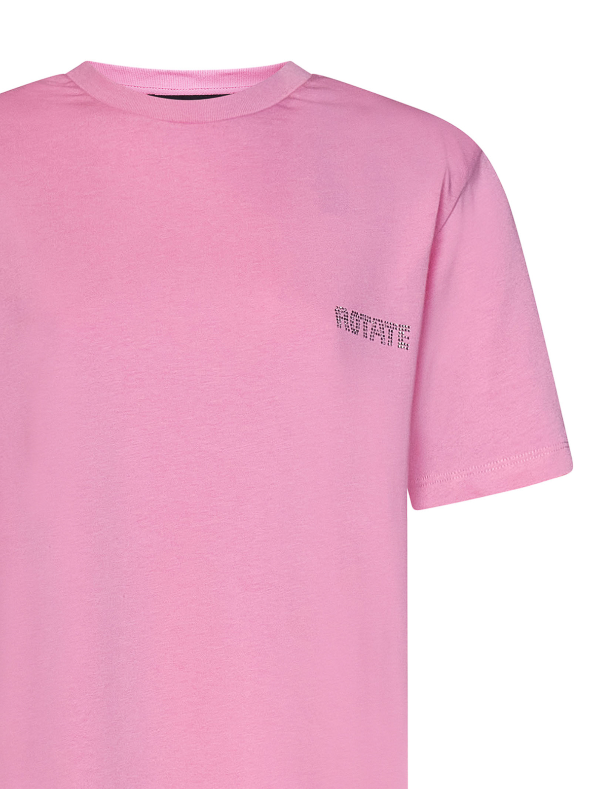 Shop Rotate Birger Christensen Pink Cotton Oversize T-shirt In Nude & Neutrals