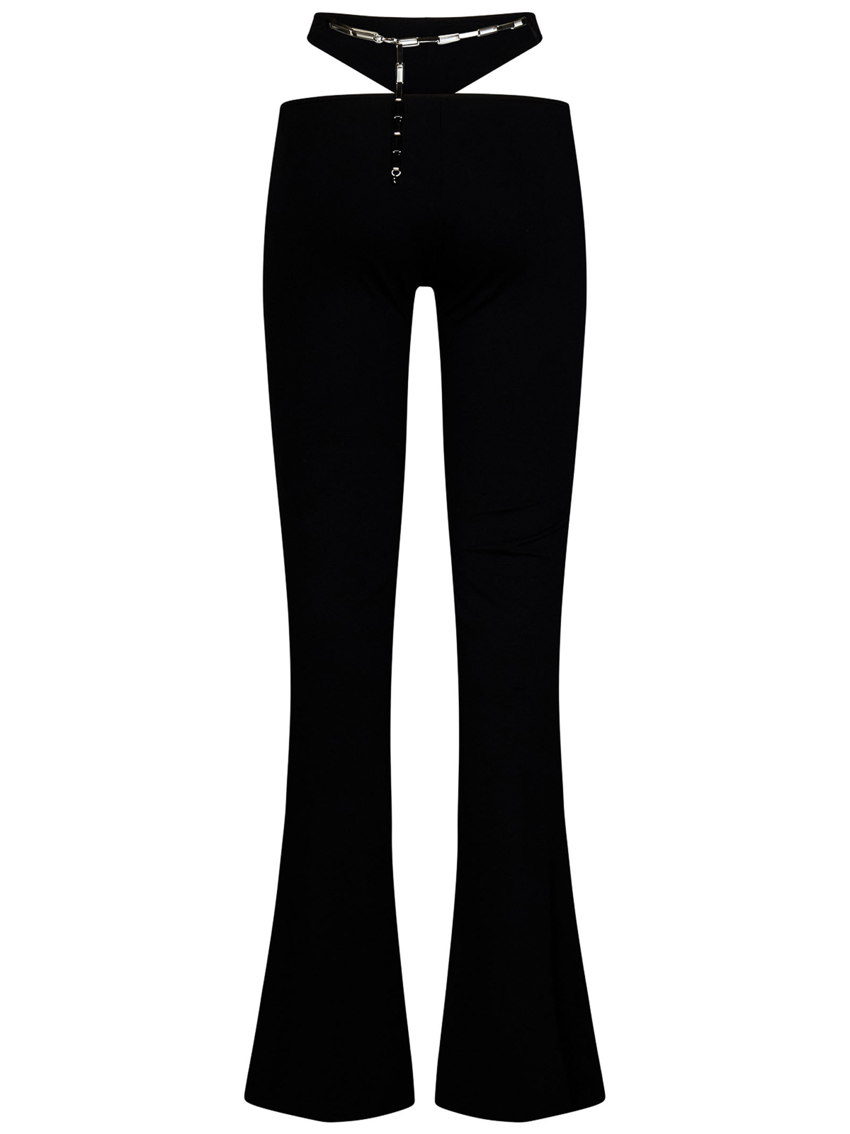 Shop Attico Compact Technical Jersey Flared Trousers In Negro