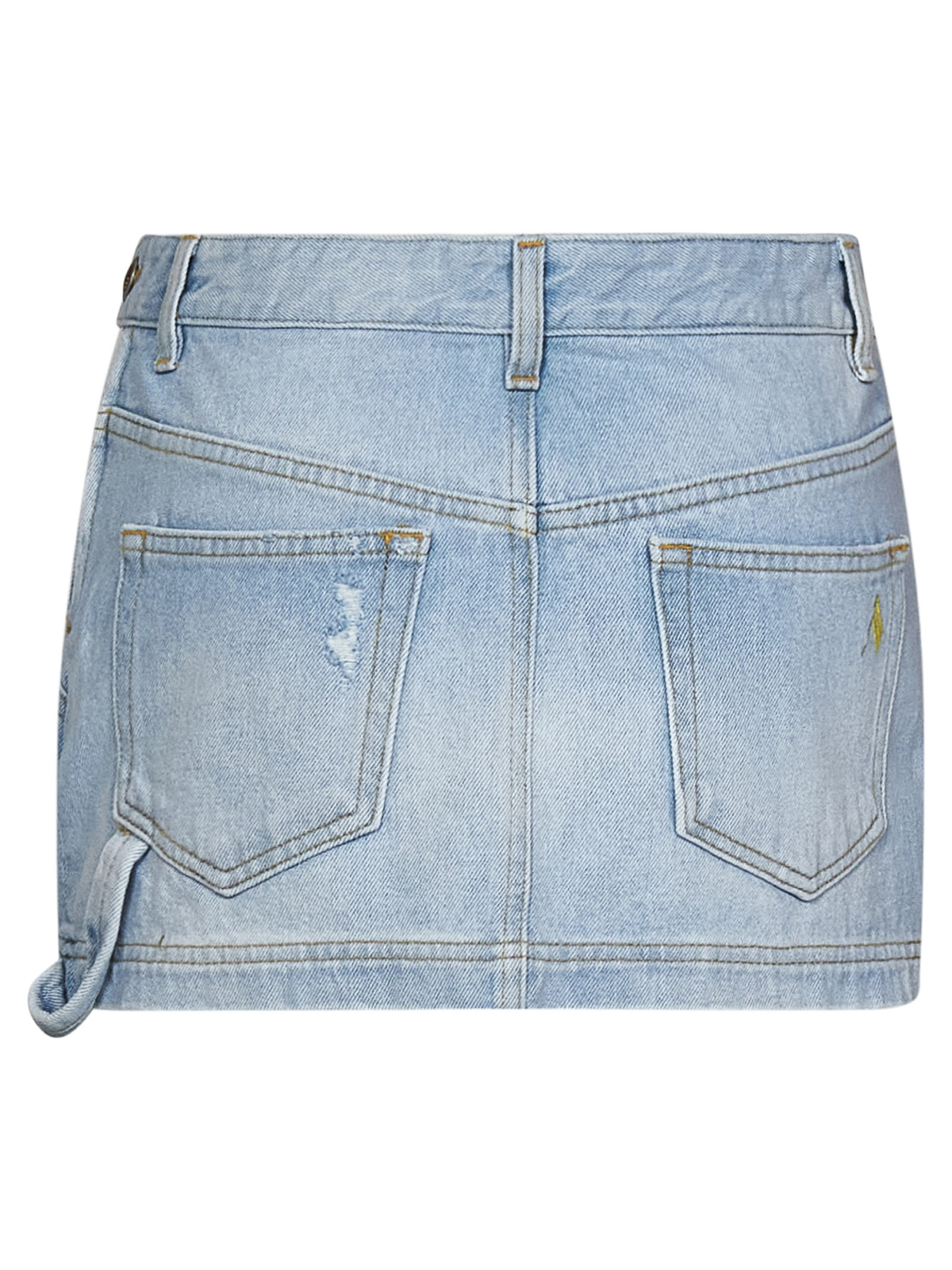 Shop Attico Abra Mini Skirt In Light Blue Cotton Denim In Azul